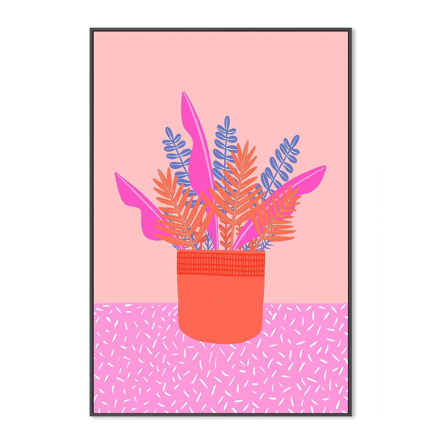 wall-art-print-canvas-poster-framed-Pink And Blue Leaves , By Melissa Donne-3