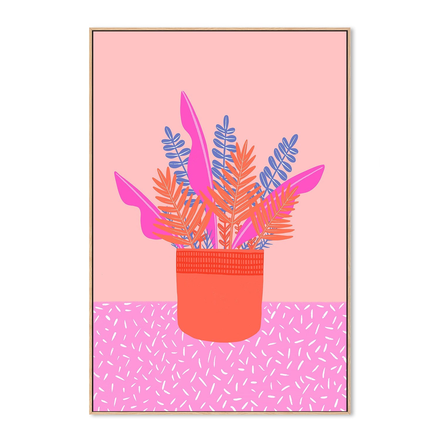 wall-art-print-canvas-poster-framed-Pink And Blue Leaves , By Melissa Donne-4
