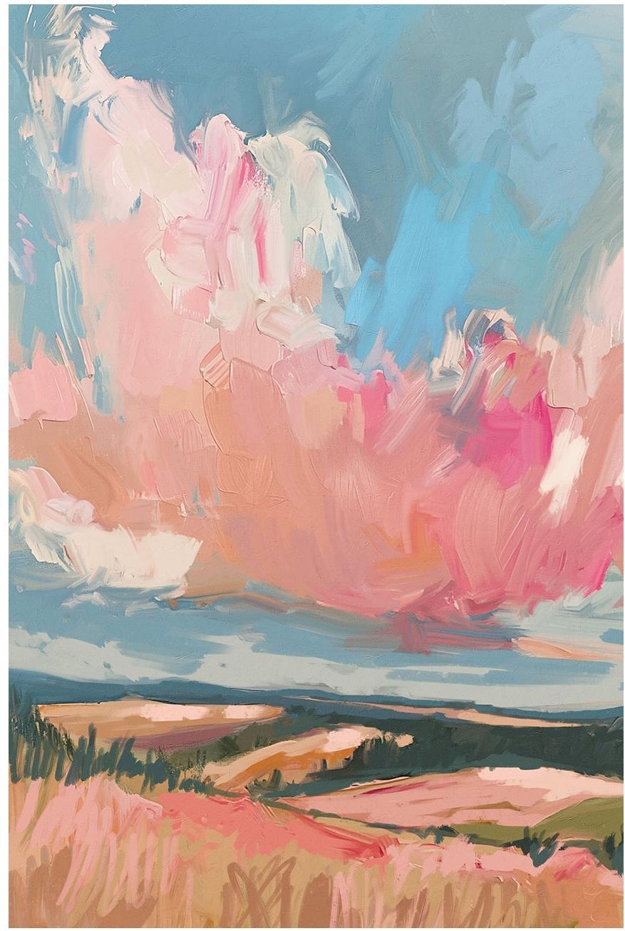 wall-art-print-canvas-poster-framed-Pink Clouds , Style C, By Nina Blue-1