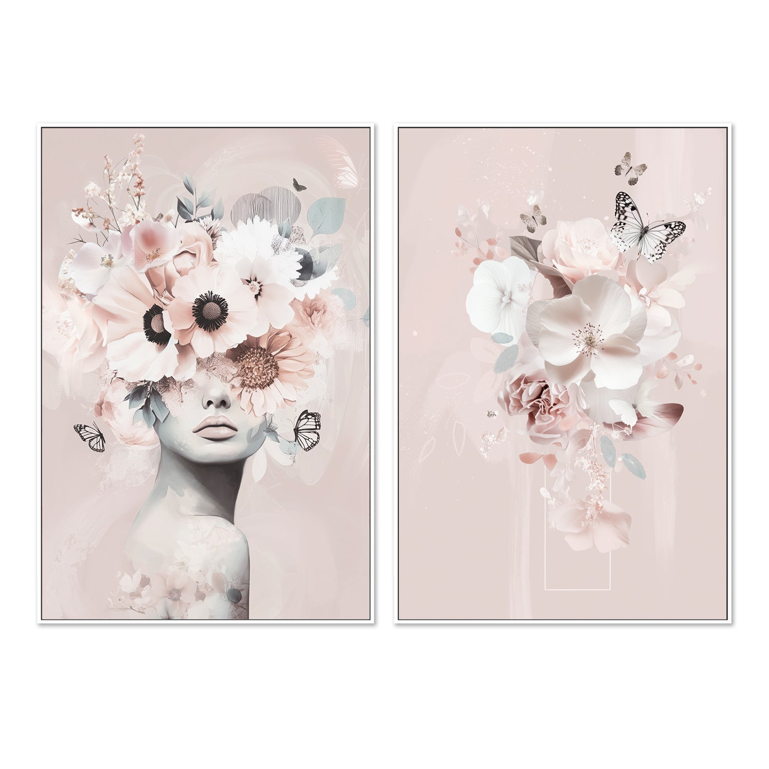 wall-art-print-canvas-poster-framed-Pink Petal Veil, Style B, Set Of 2 , By Bella Eve-5