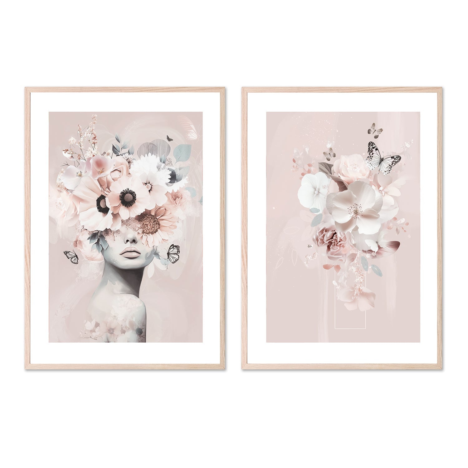 wall-art-print-canvas-poster-framed-Pink Petal Veil, Style B, Set Of 2 , By Bella Eve-6
