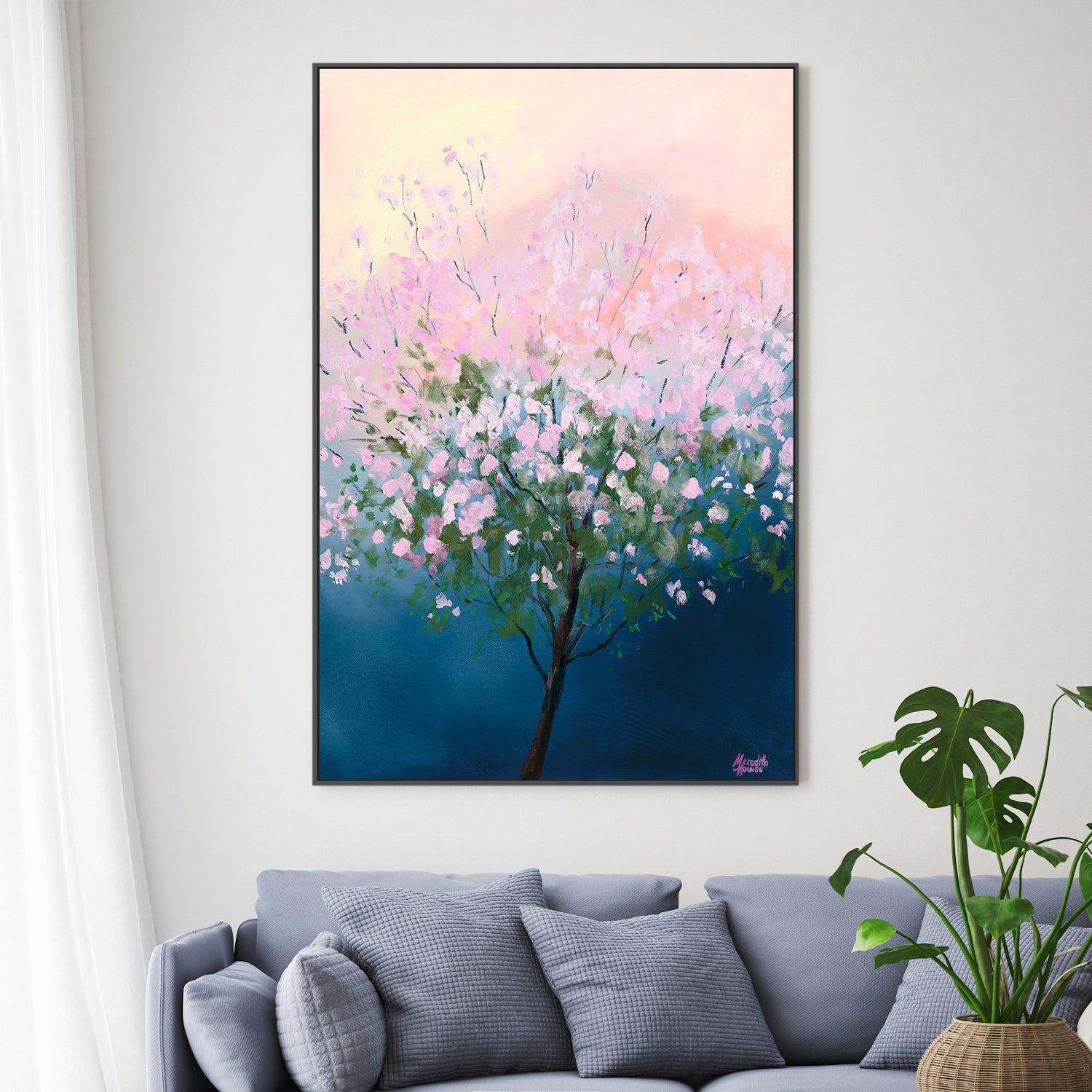 wall-art-print-canvas-poster-framed-Pink Trumpet Tree, Full File-2