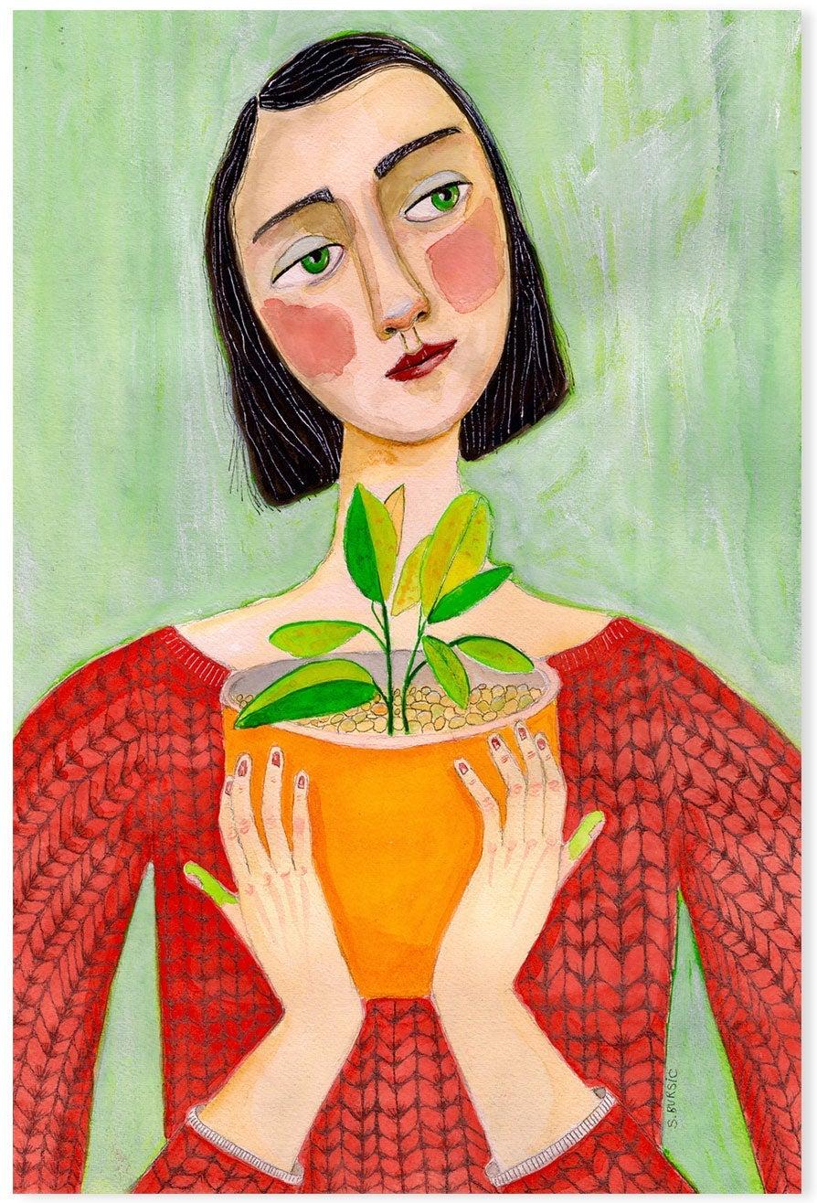 wall-art-print-canvas-poster-framed-Plant Mum , By Sharyn Bursic-GIOIA-WALL-ART