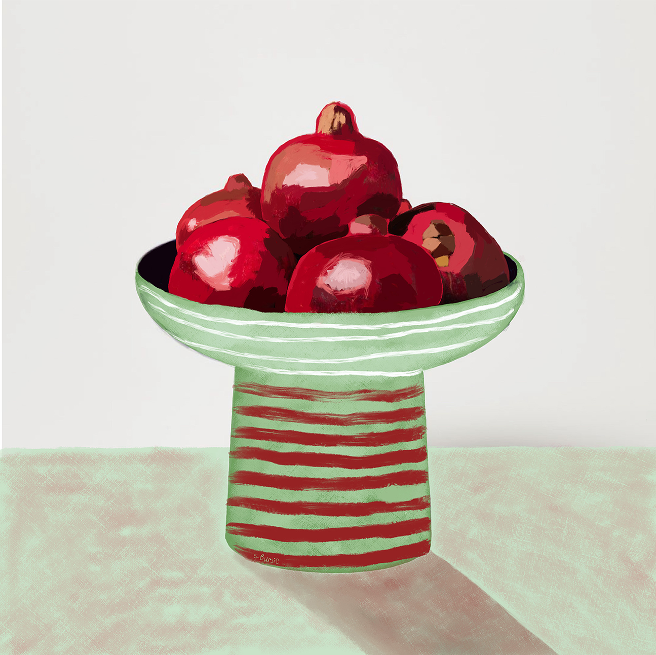 wall-art-print-canvas-poster-framed-Pomegranates Still Life, Style B , By Sharyn Bursic-1