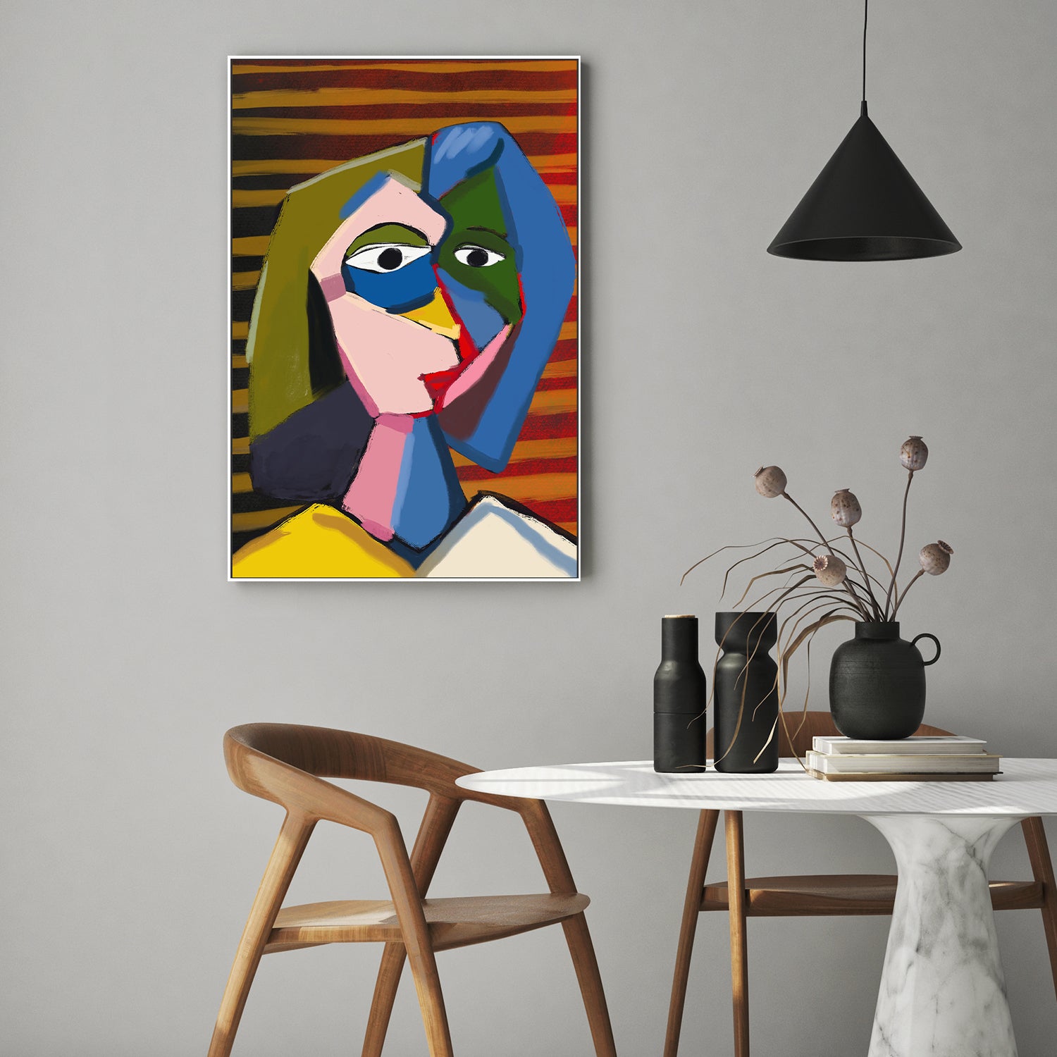wall-art-print-canvas-poster-framed-Potrait inspired by picasso-8