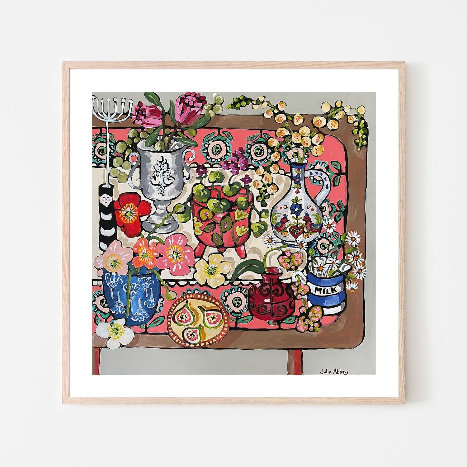 wall-art-print-canvas-poster-framed-Pots Of Flowers , By Julia Abbey-6