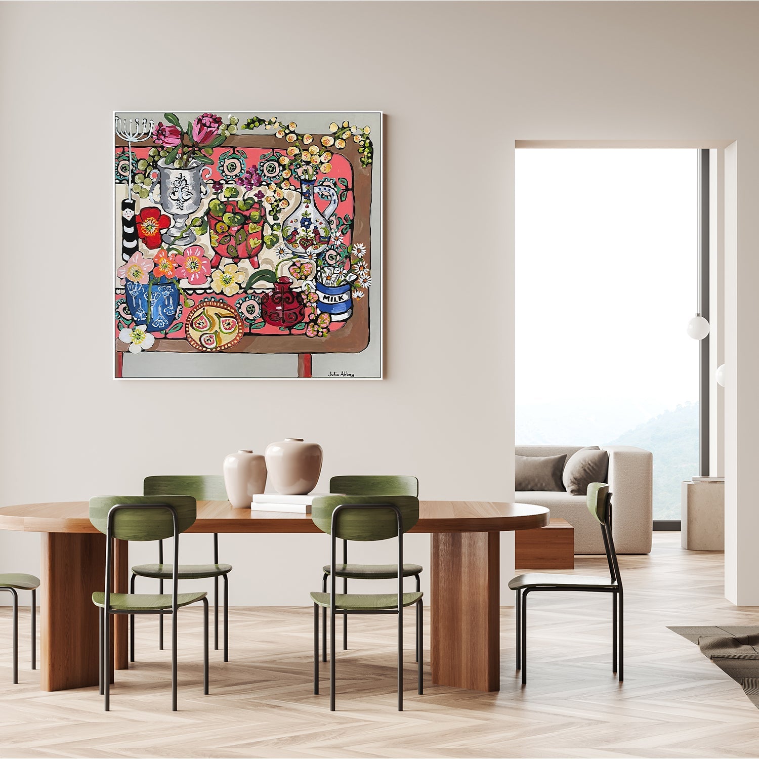wall-art-print-canvas-poster-framed-Pots Of Flowers , By Julia Abbey-7
