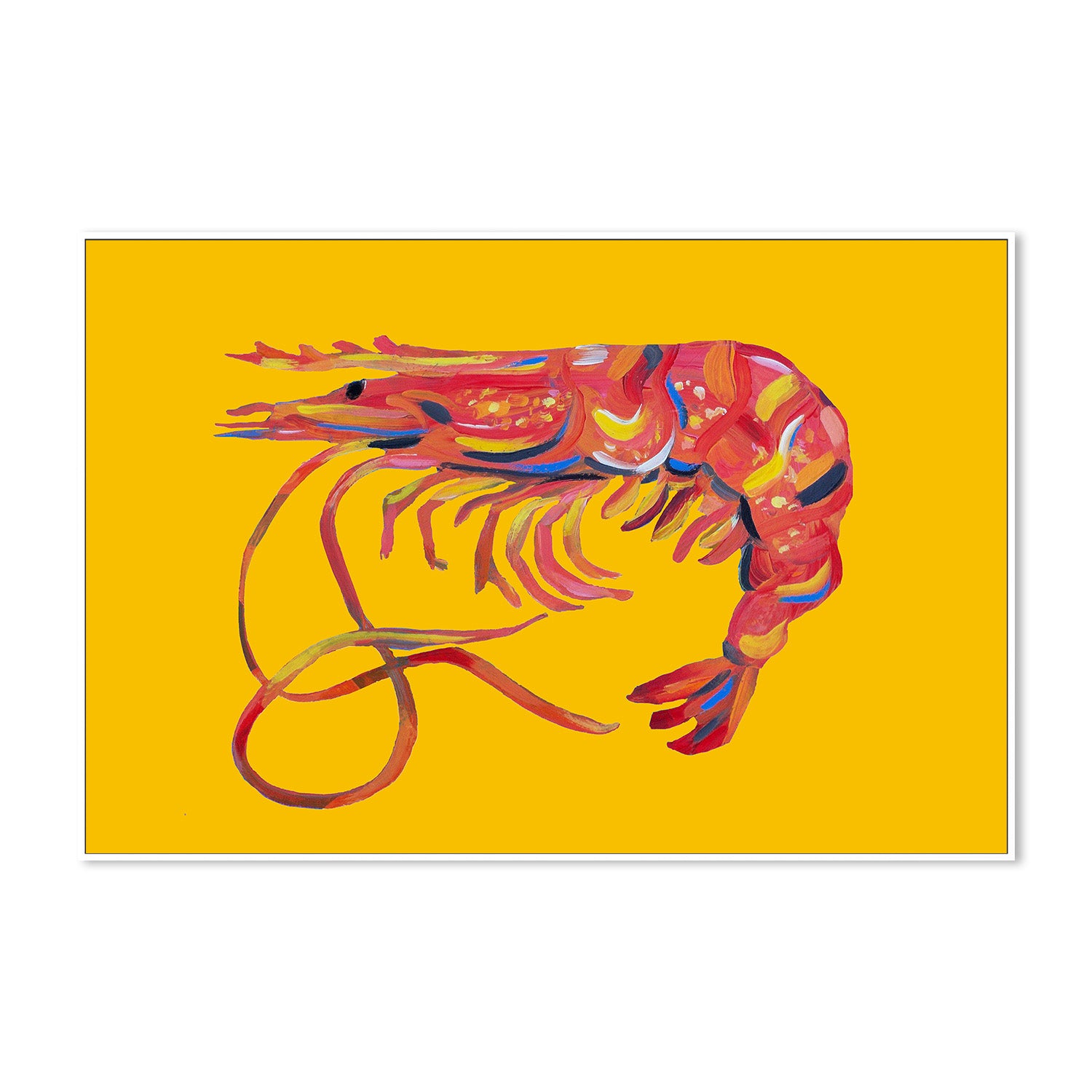 wall-art-print-canvas-poster-framed-Prawn On Yellow-5