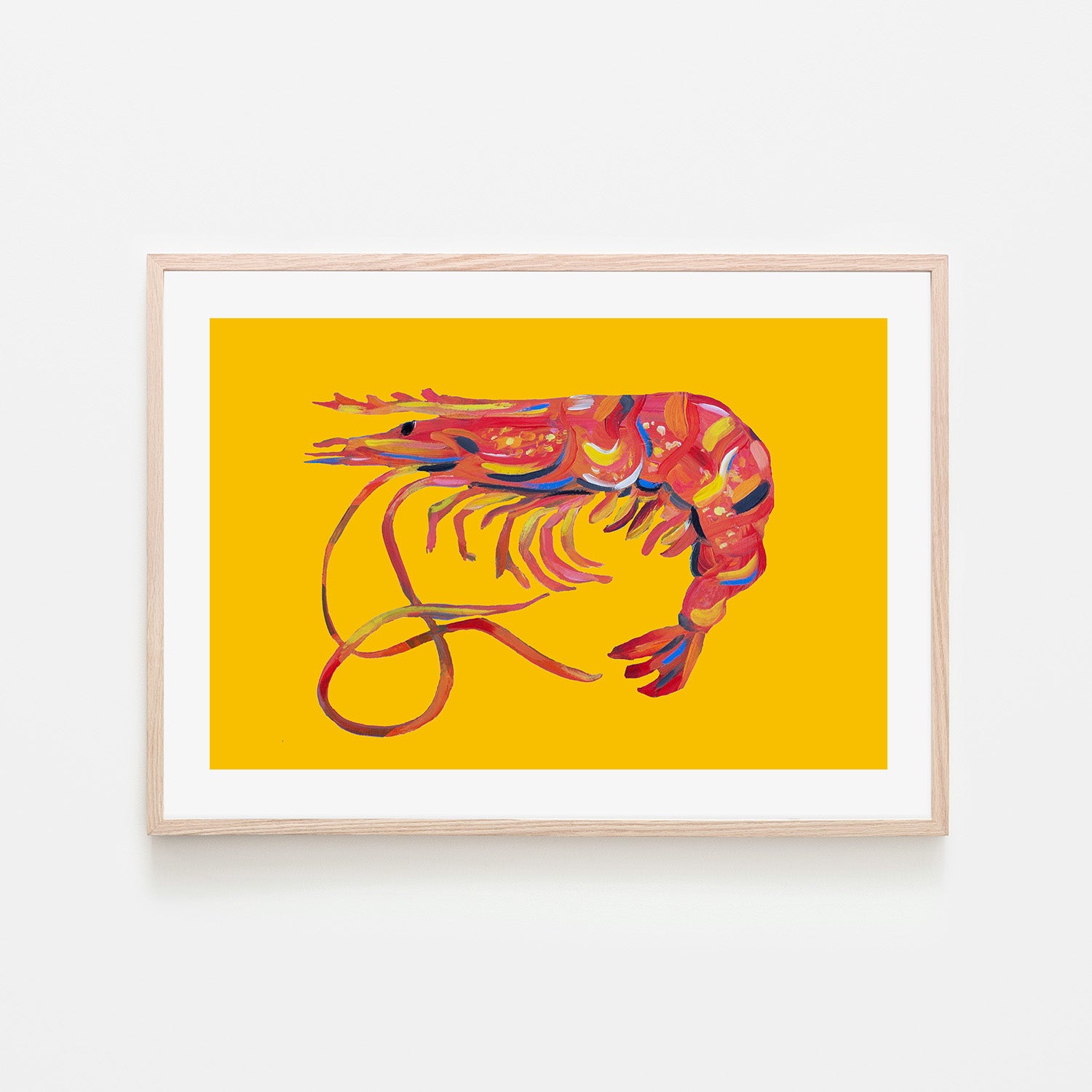 wall-art-print-canvas-poster-framed-Prawn On Yellow-6