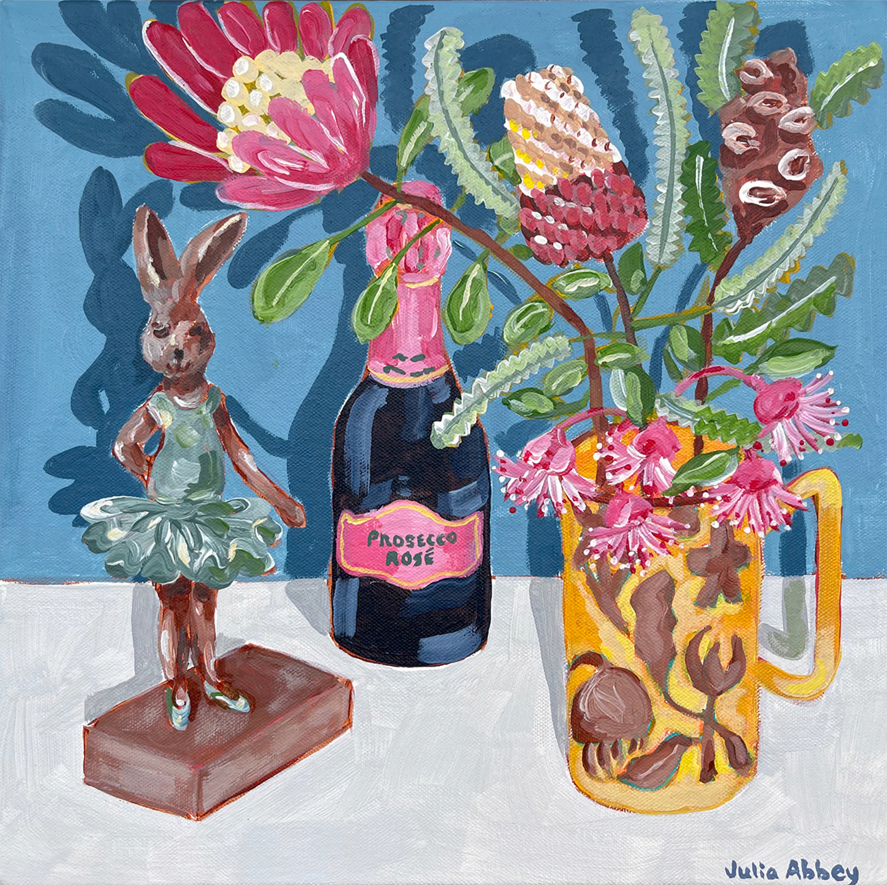 wall-art-print-canvas-poster-framed-Prosecco Bunny , By Julia Abbey-1