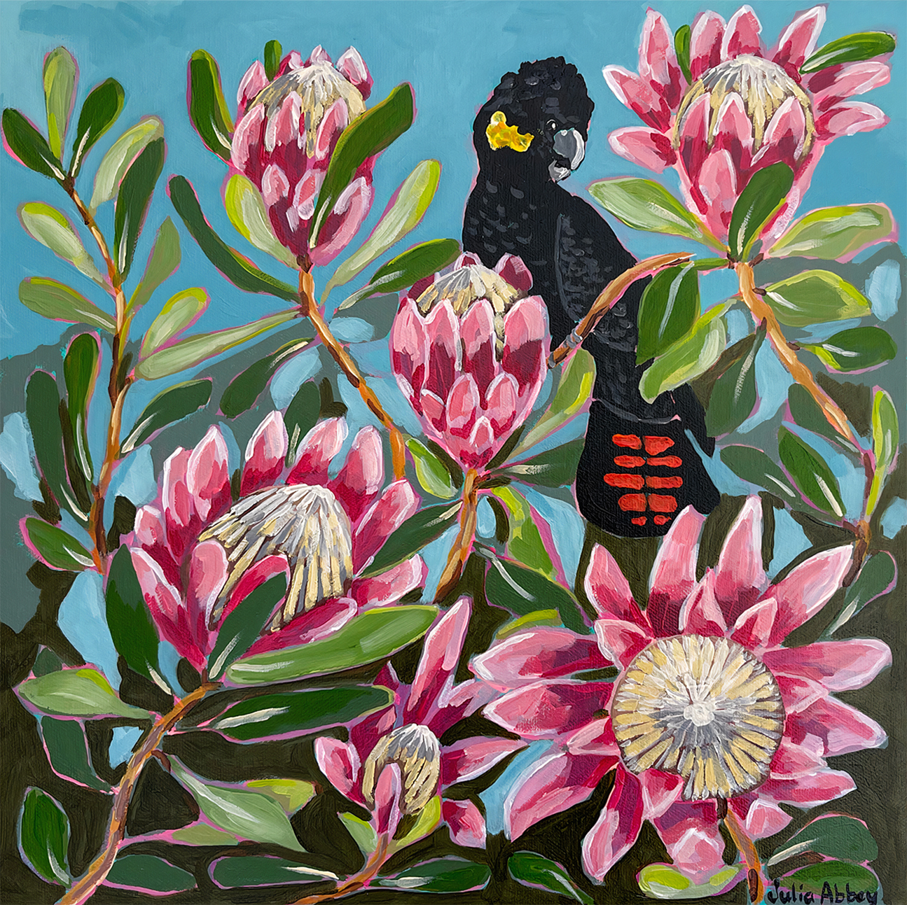 Protea Paradise , By Julia Abbey,Wall Art Canvas Print, Poster,Range