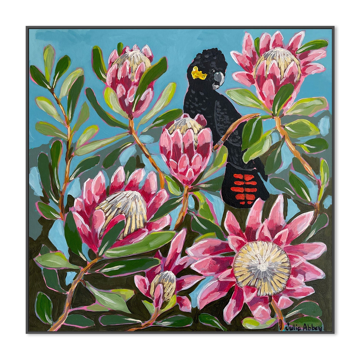 wall-art-print-canvas-poster-framed-Protea Paradise , By Julia Abbey-3