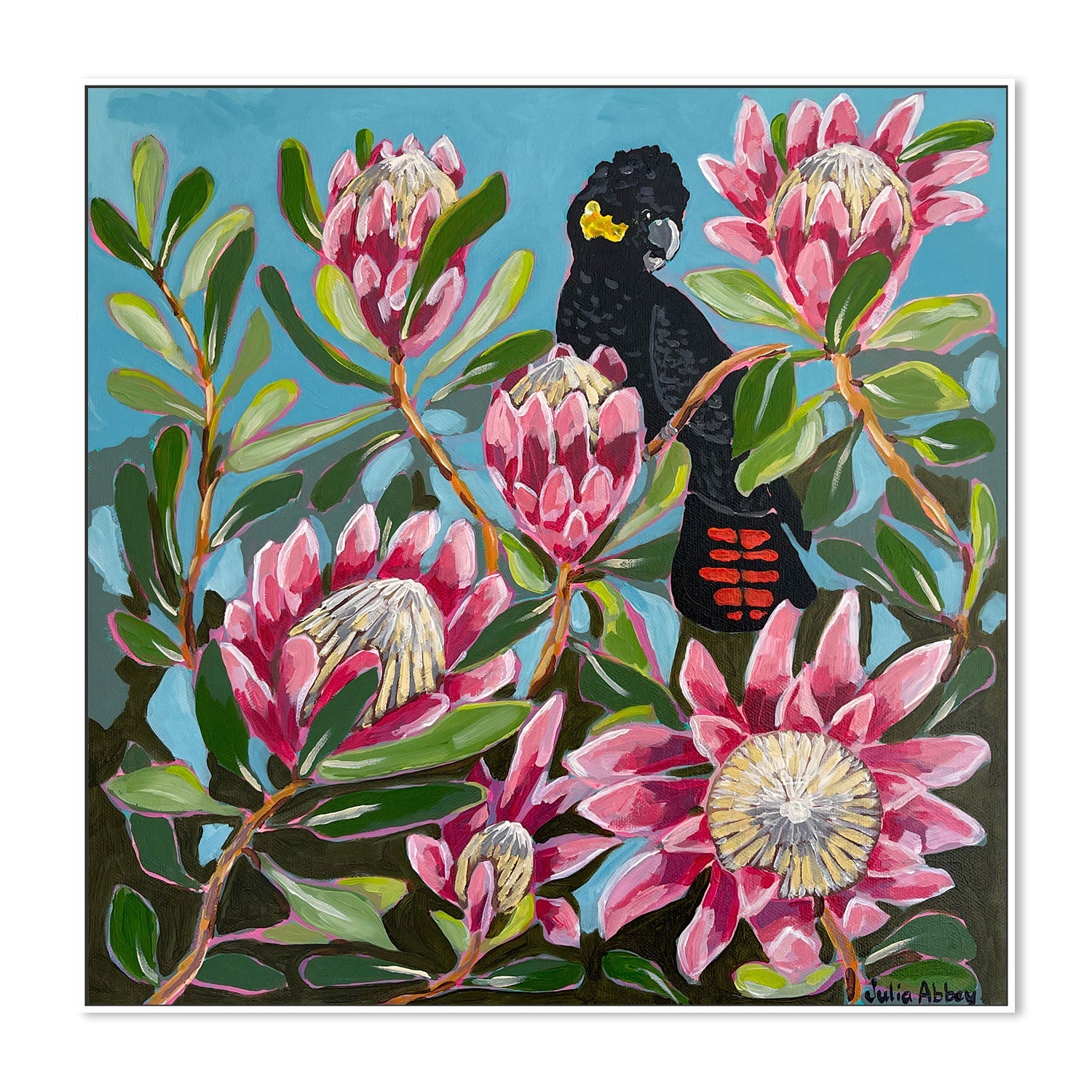 wall-art-print-canvas-poster-framed-Protea Paradise , By Julia Abbey-5
