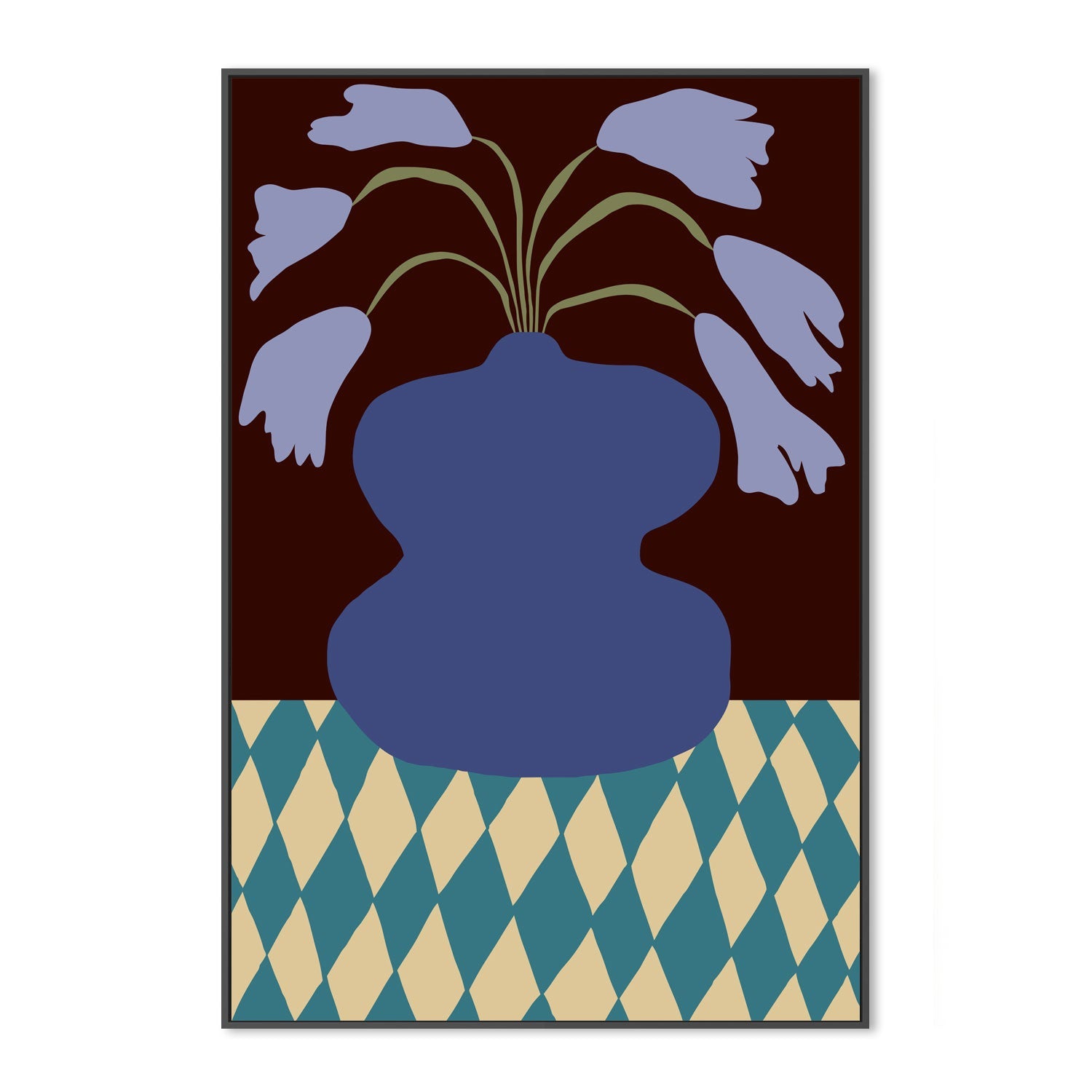 wall-art-print-canvas-poster-framed-Purple Pottery And Dropping Lily , By Miho Art Studio-3