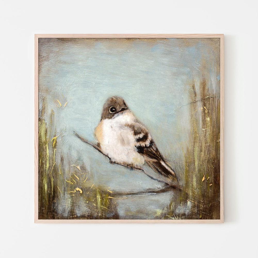wall-art-print-canvas-poster-framed-Quiet Bird on Branch-6