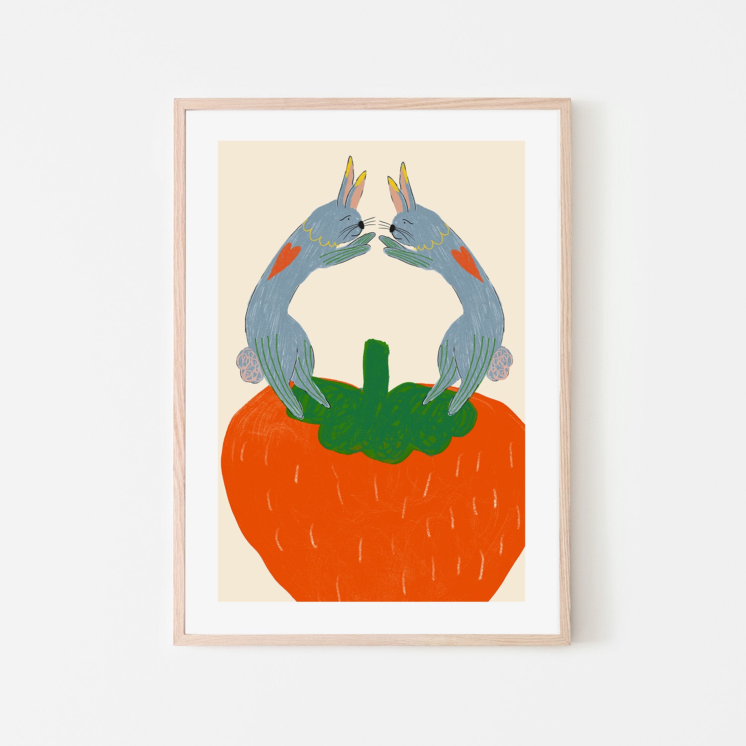 wall-art-print-canvas-poster-framed-Rabbits on Strawberry-6