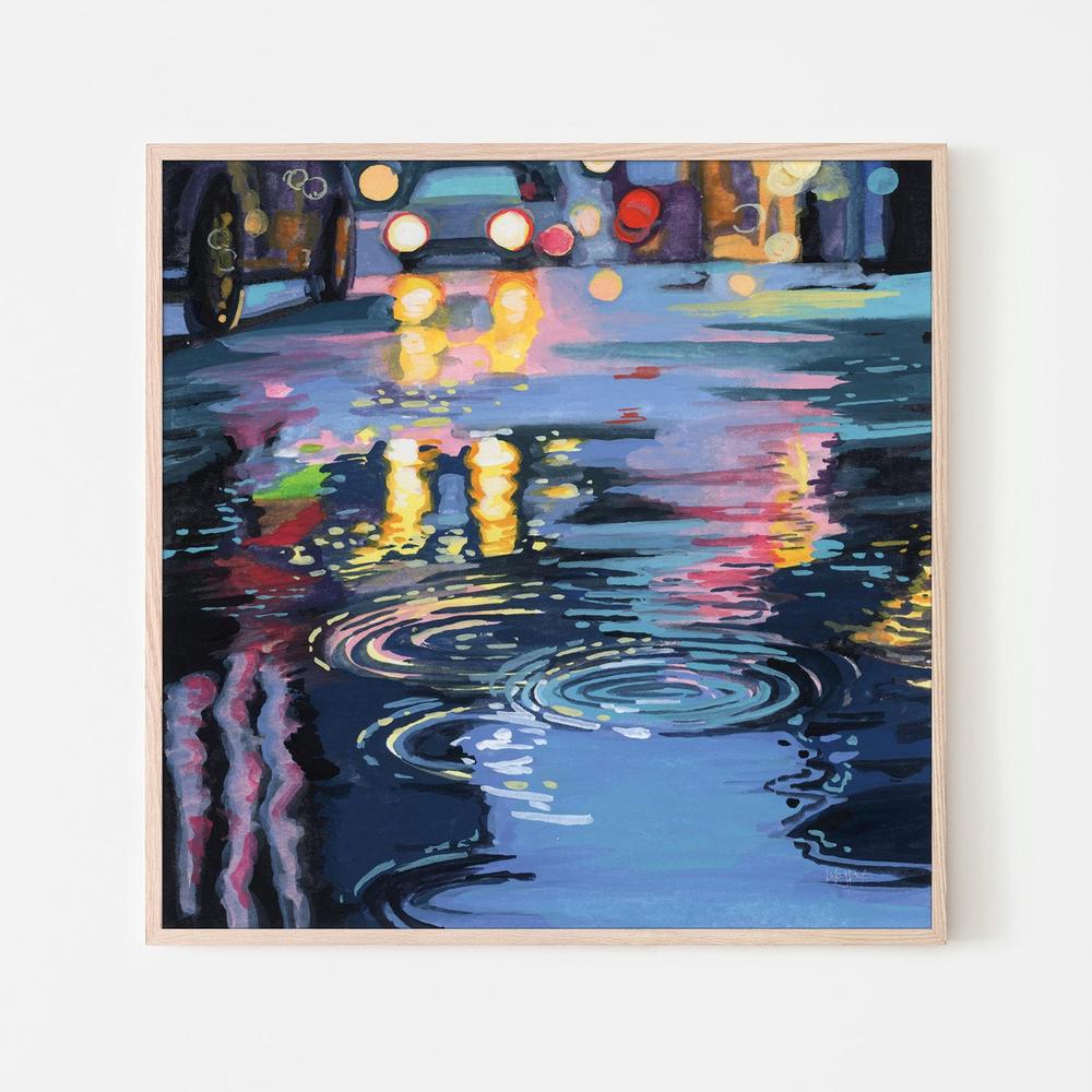 wall-art-print-canvas-poster-framed-Rain Drops On City Road-6