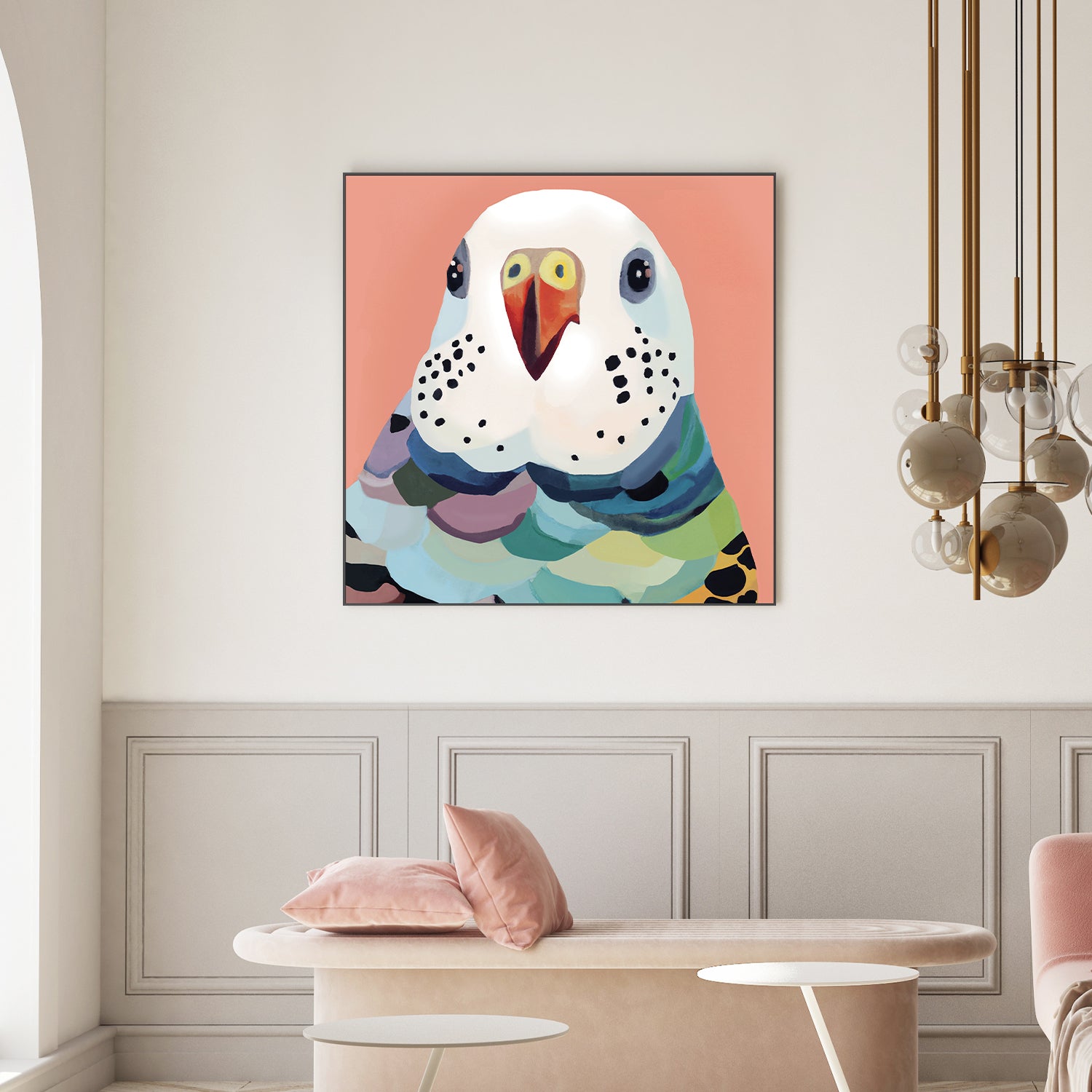 wall-art-print-canvas-poster-framed-Rainbow Budgie , By Stacey Williams-2