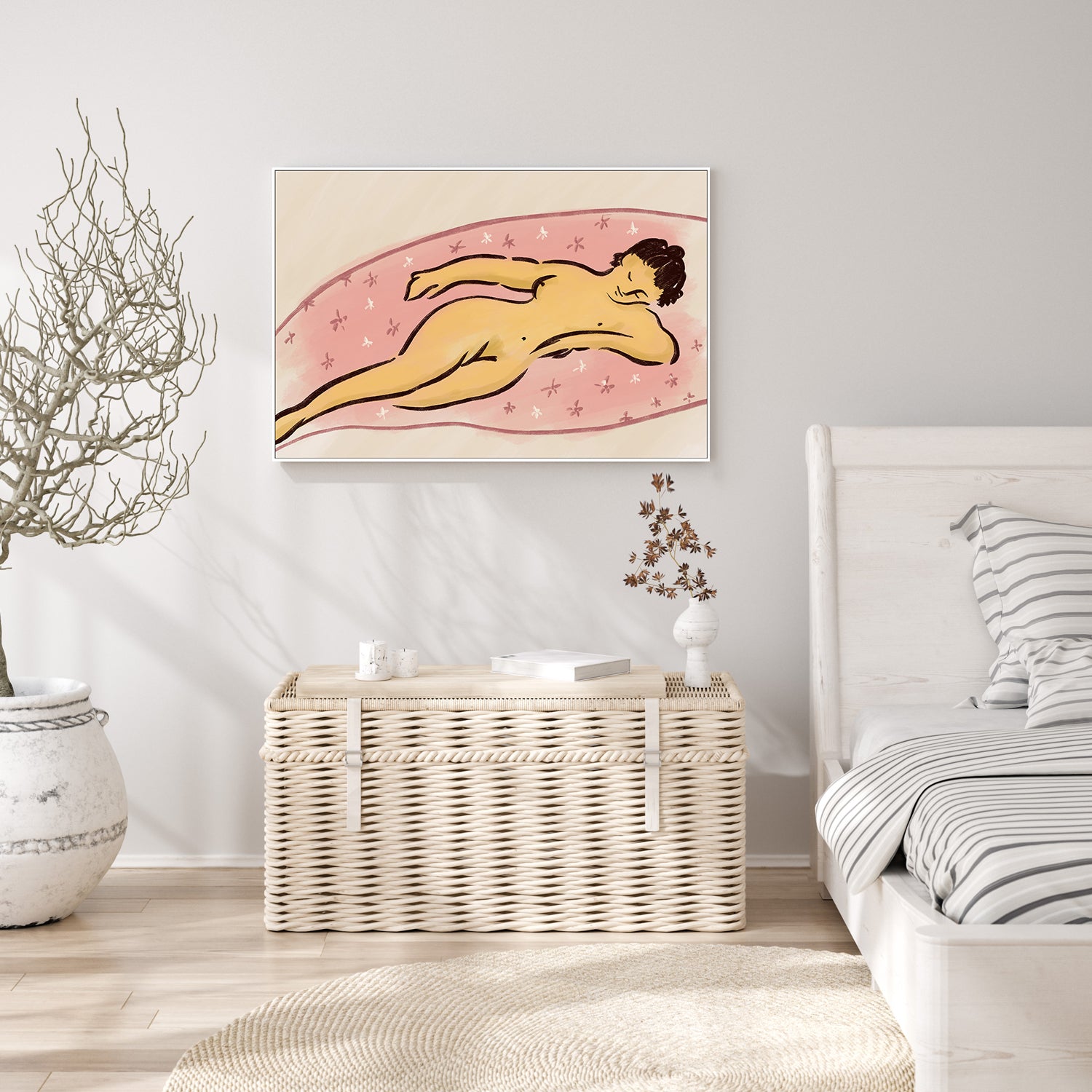 wall-art-print-canvas-poster-framed-Reclining nude with blanket-7
