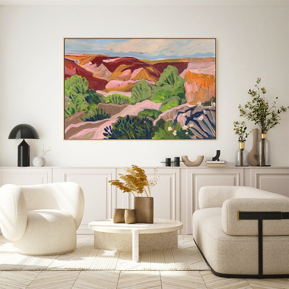 wall-art-print-canvas-poster-framed-Red and Blush Mountains , By Eleanor Baker-2