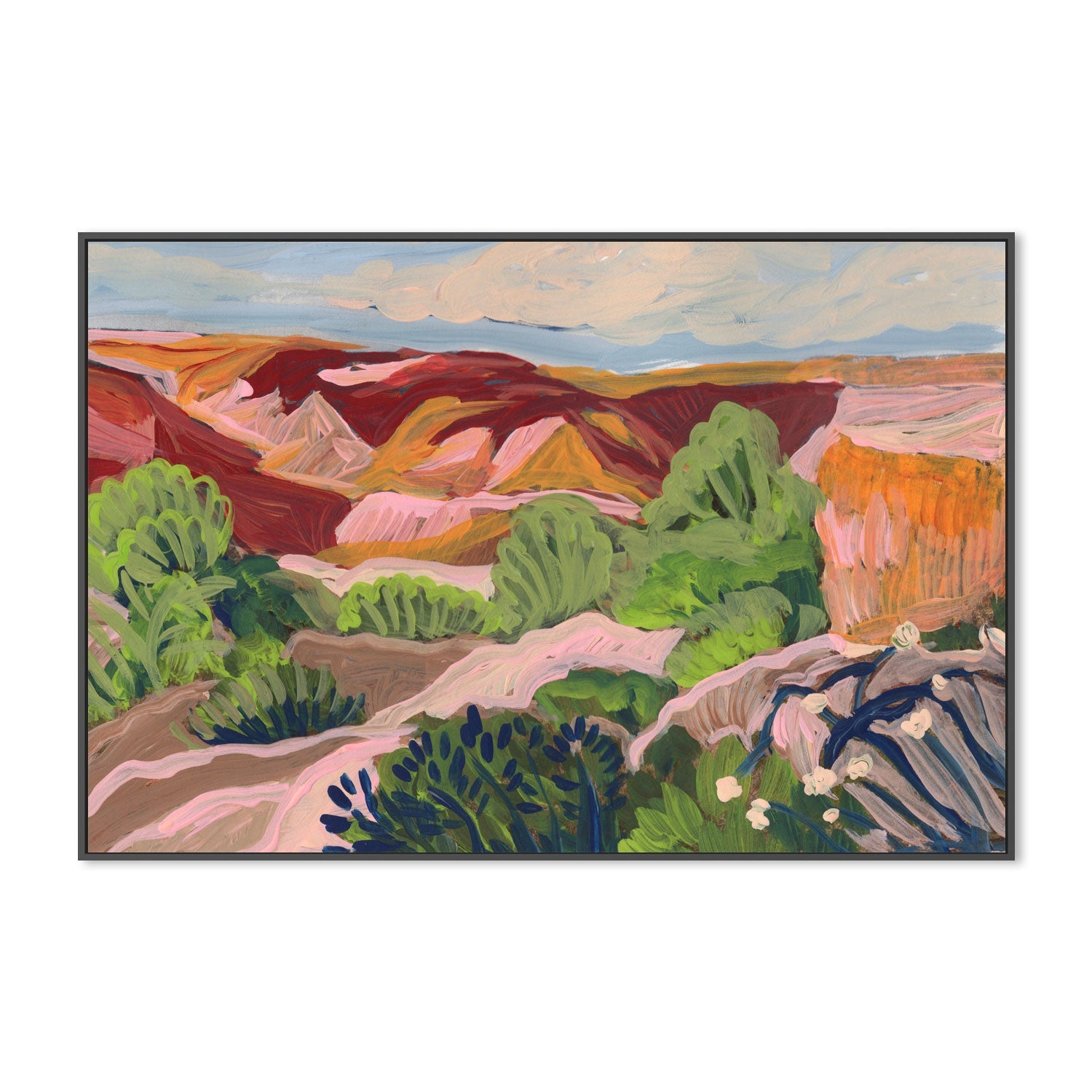 wall-art-print-canvas-poster-framed-Red and Blush Mountains , By Eleanor Baker-3