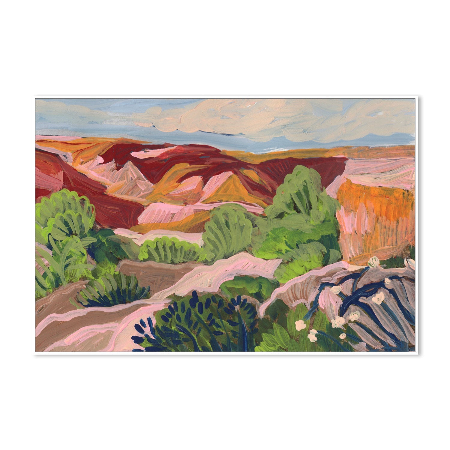 wall-art-print-canvas-poster-framed-Red and Blush Mountains , By Eleanor Baker-5