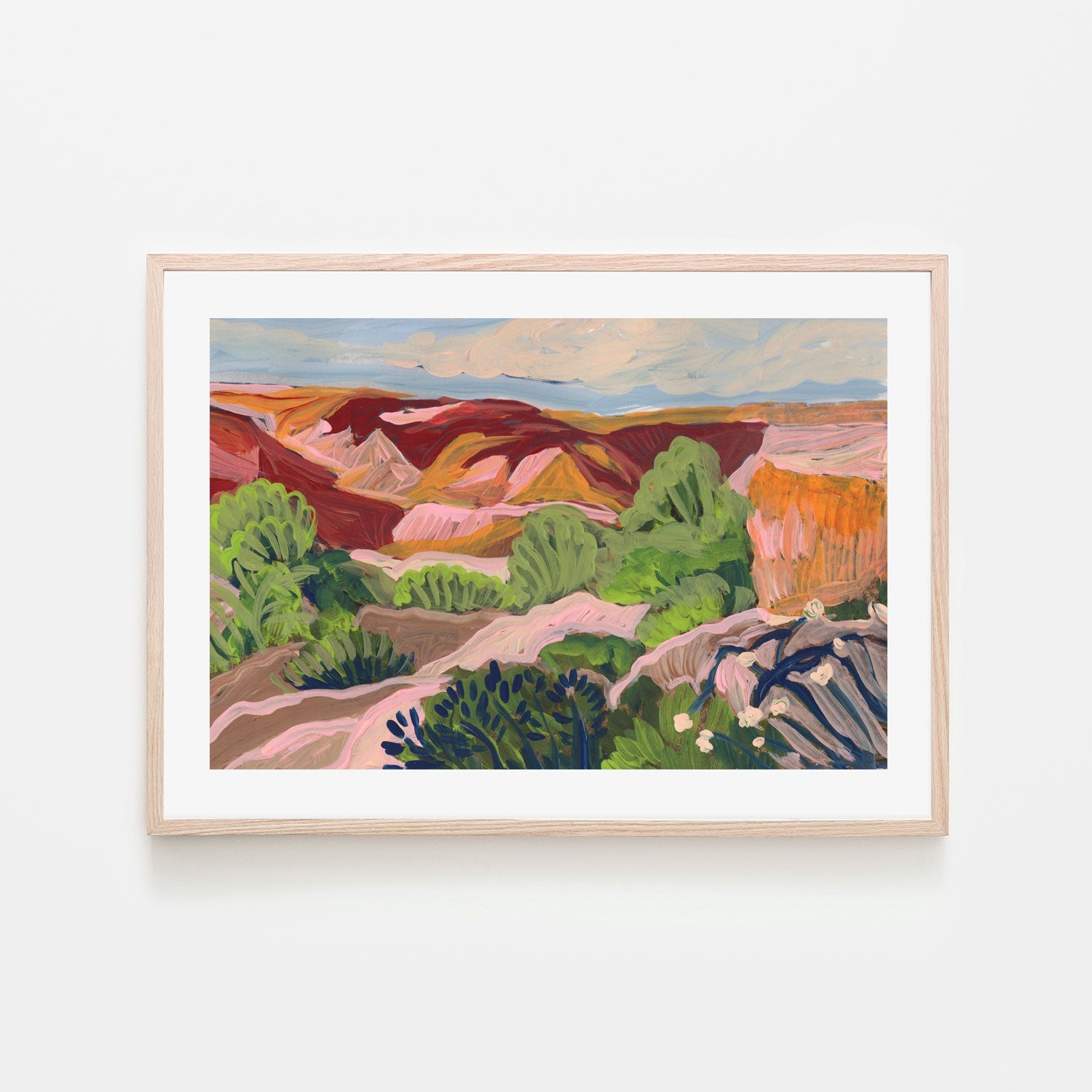 wall-art-print-canvas-poster-framed-Red and Blush Mountains , By Eleanor Baker-6