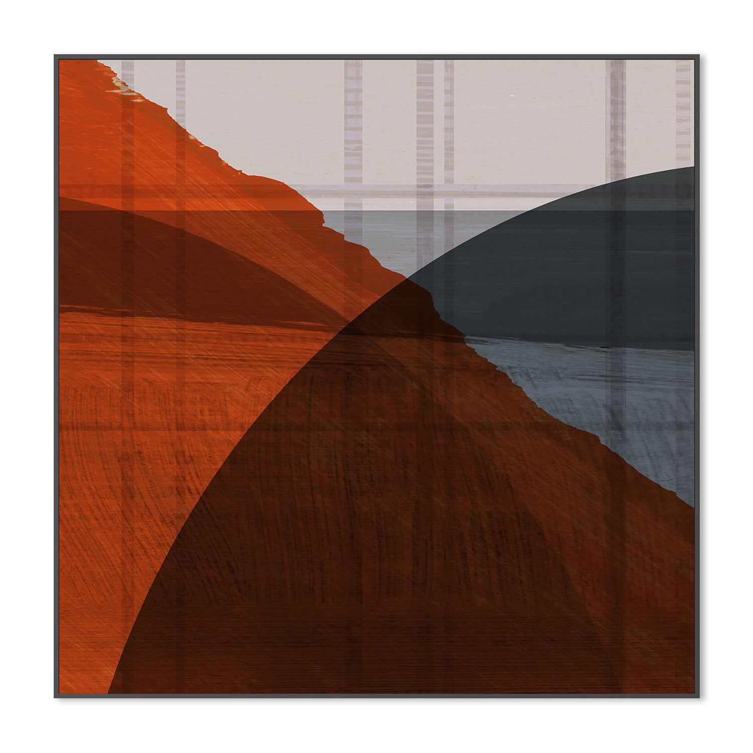 wall-art-print-canvas-poster-framed-Red Geometric Flux-3