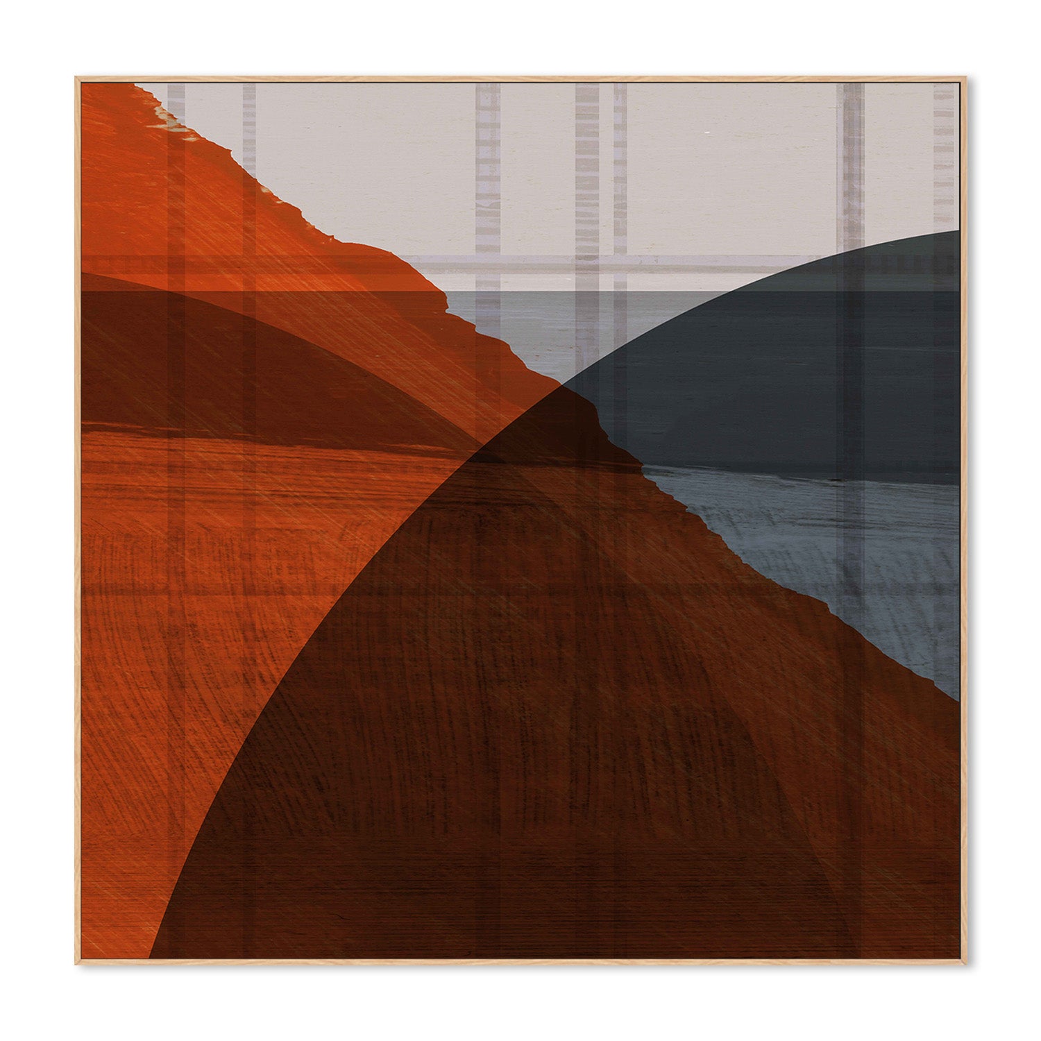 wall-art-print-canvas-poster-framed-Red Geometric Flux-4