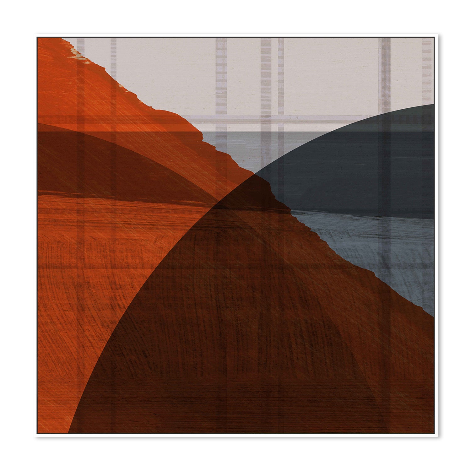 wall-art-print-canvas-poster-framed-Red Geometric Flux-5