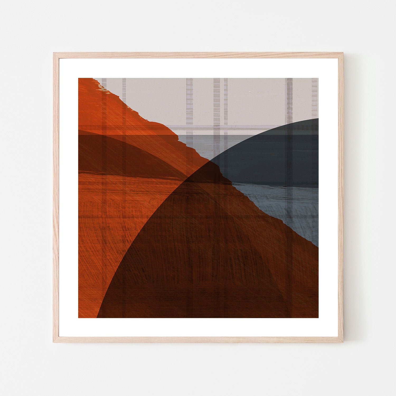 wall-art-print-canvas-poster-framed-Red Geometric Flux-6
