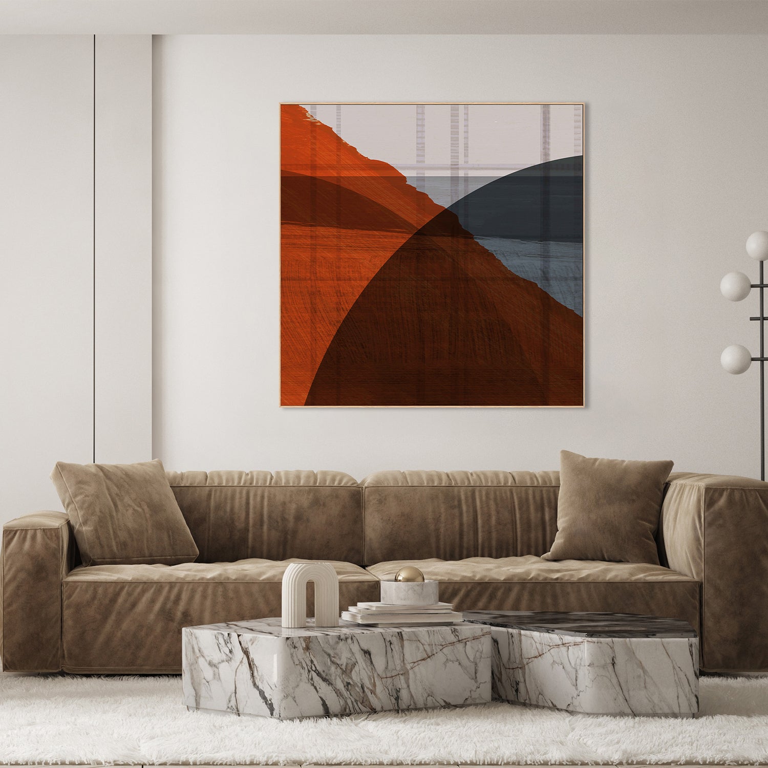 wall-art-print-canvas-poster-framed-Red Geometric Flux-7