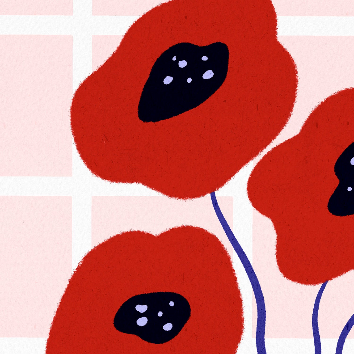 wall-art-print-canvas-poster-framed-Red Poppies In a Vase Illustration-10