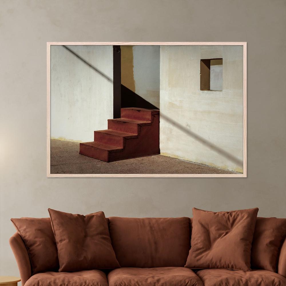 wall-art-print-canvas-poster-framed-Red Stairs and Shadow-7