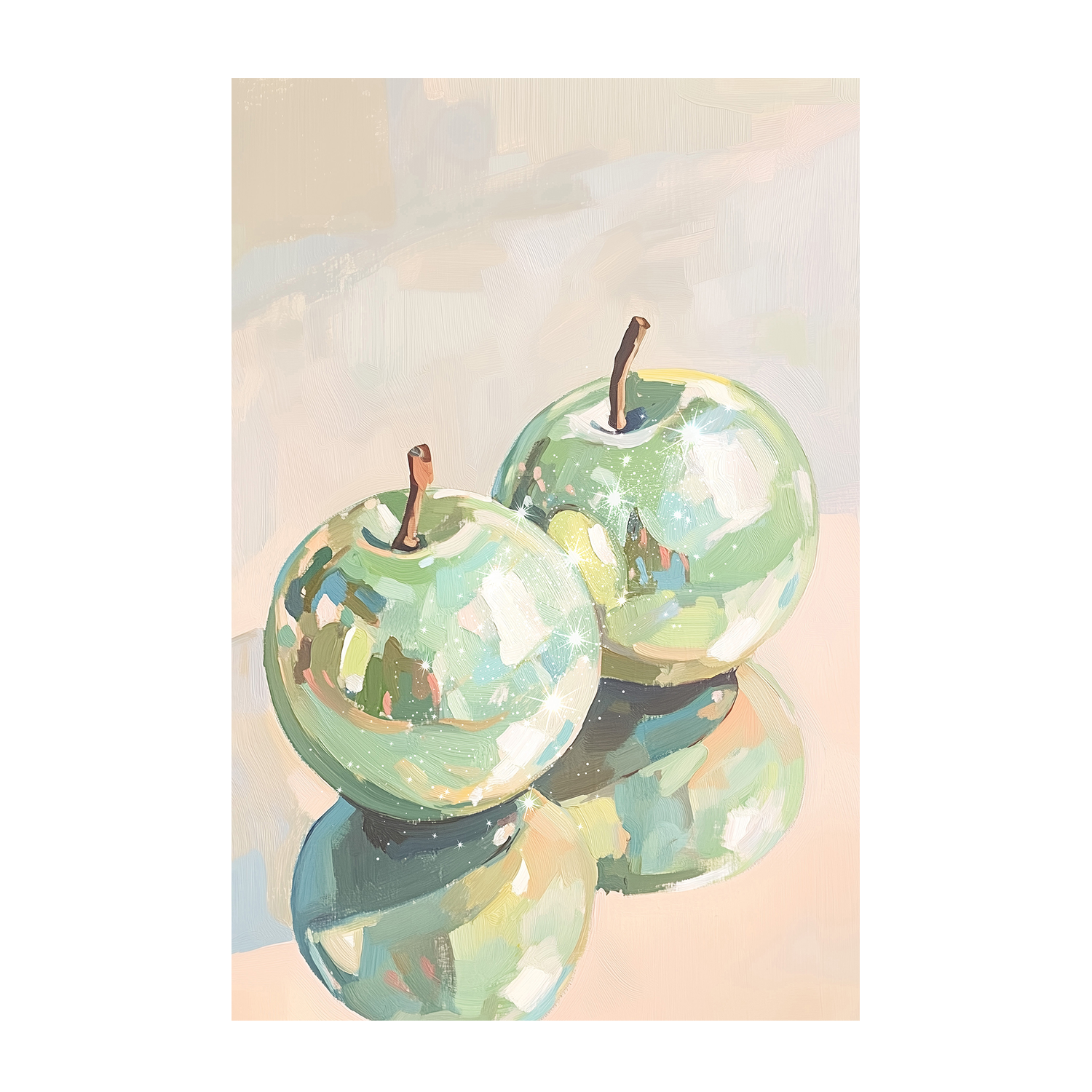 wall-art-print-canvas-poster-framed-Reflective Apples in Abstract , By Melloi Art-1