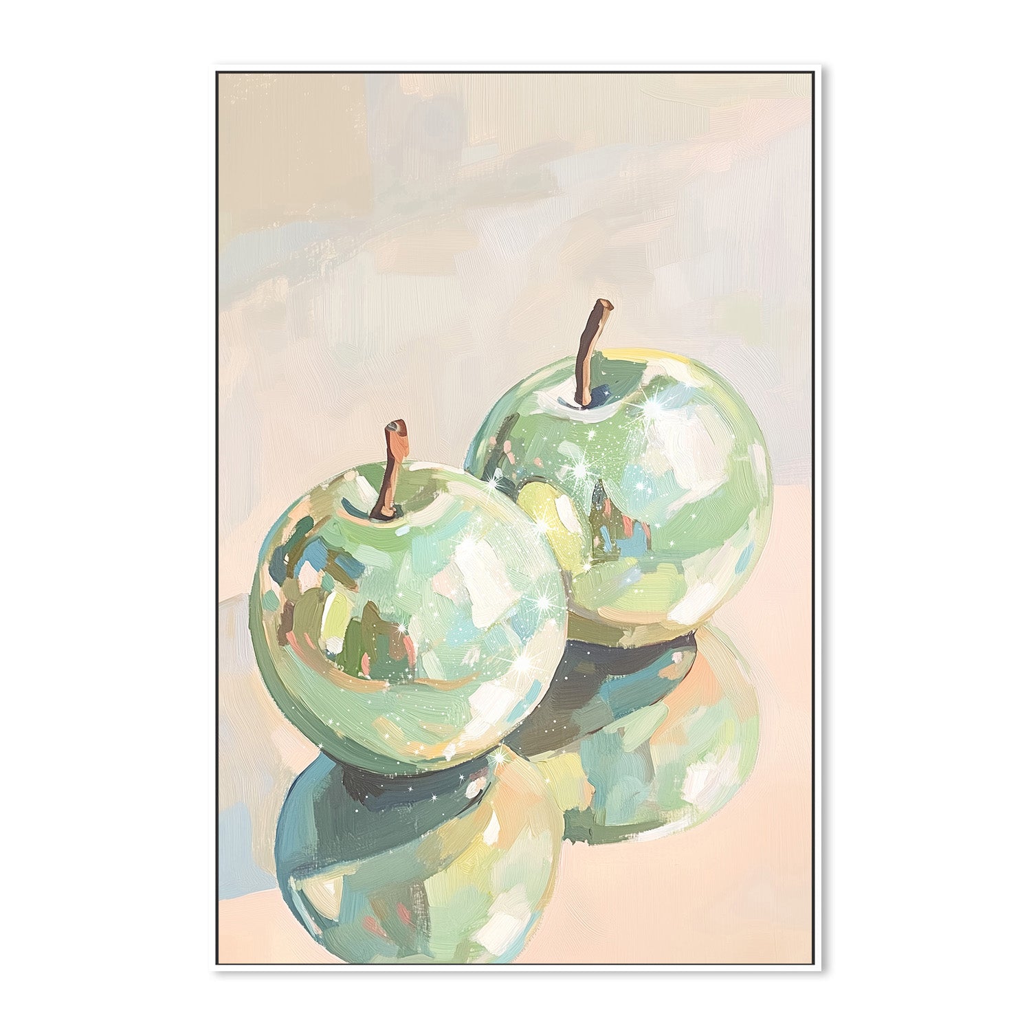wall-art-print-canvas-poster-framed-Reflective Apples in Abstract , By Melloi Art-5