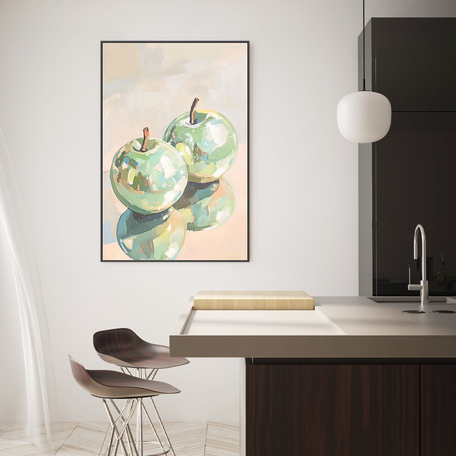 wall-art-print-canvas-poster-framed-Reflective Apples in Abstract , By Melloi Art-7