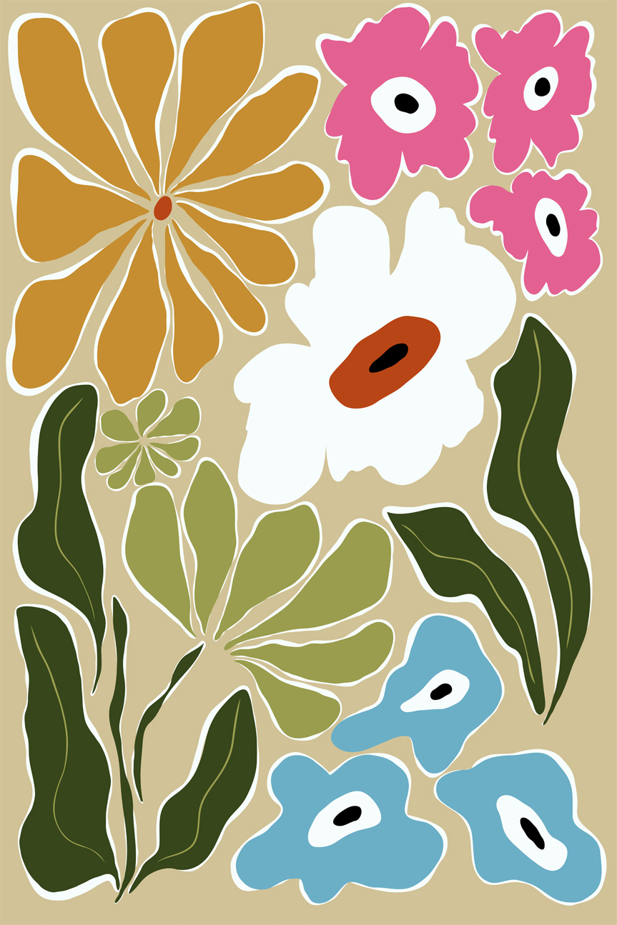 wall-art-print-canvas-poster-framed-Retro Delight , By Miho Art Studio-1