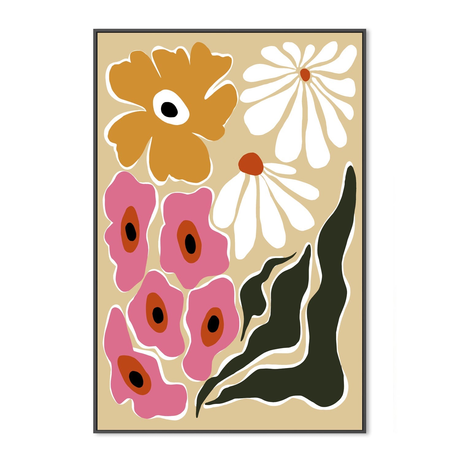 wall-art-print-canvas-poster-framed-Retro Garden , By Miho Art Studio-3