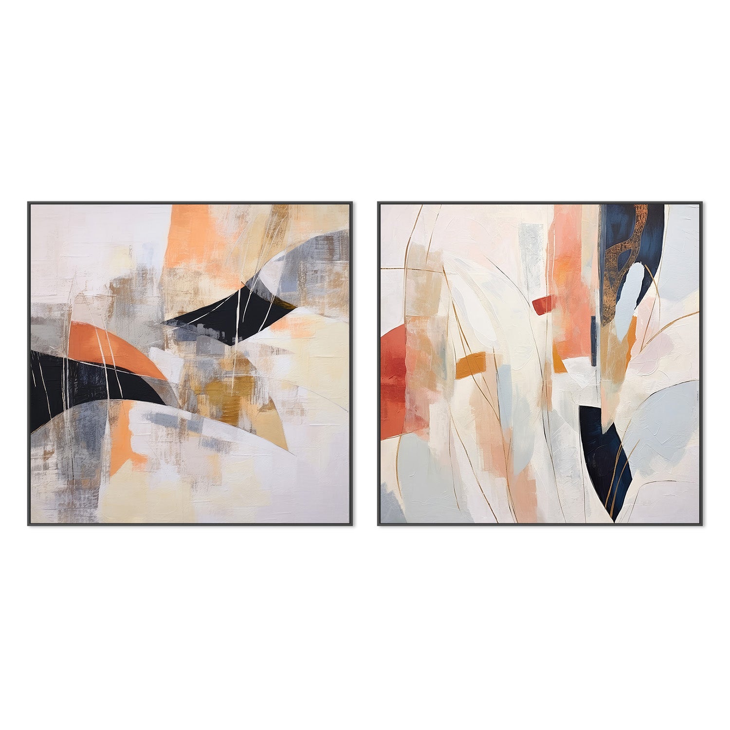 wall-art-print-canvas-poster-framed-Rhythms of Abstract, Style A & B, Set Of 2 , By Irena Orlov-3