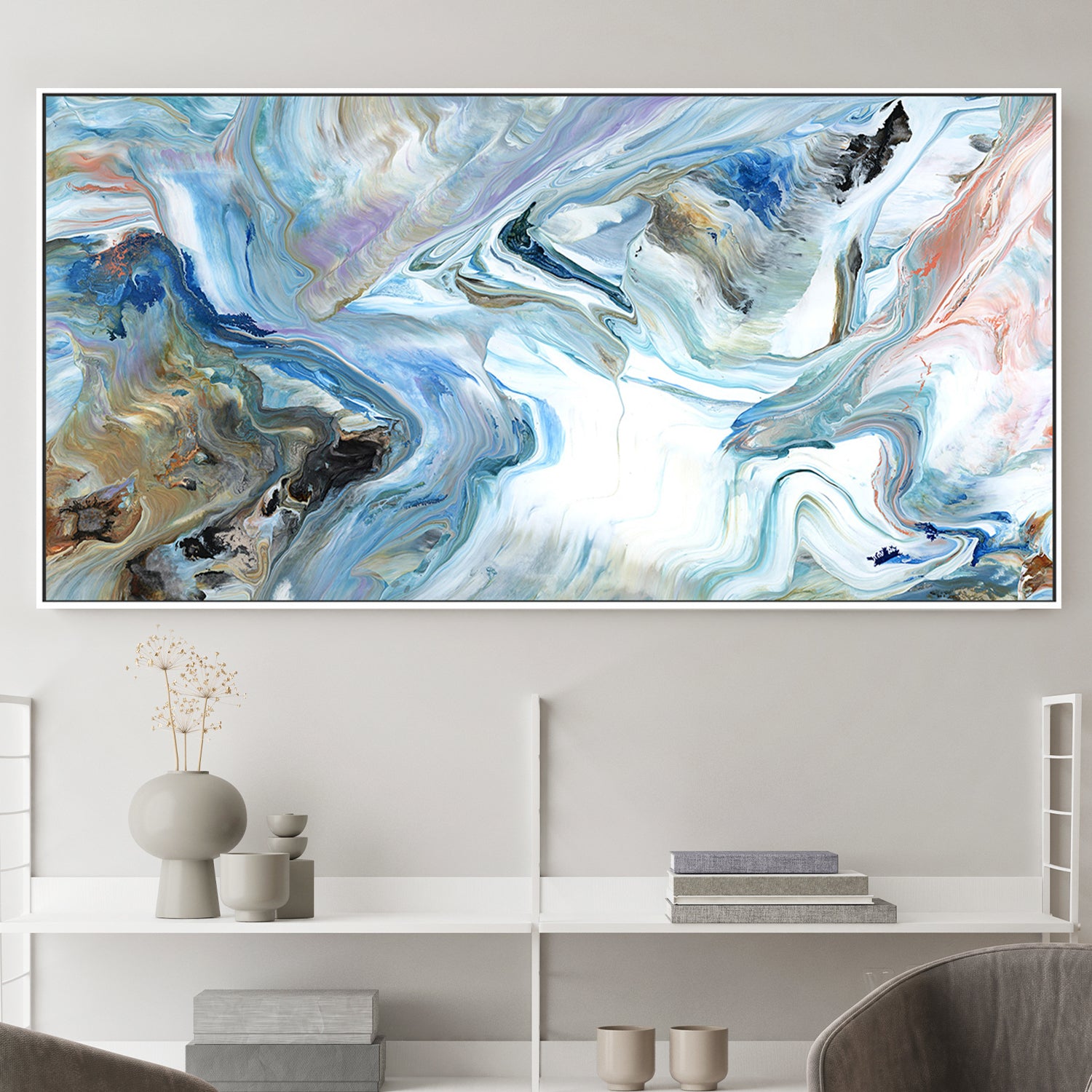 wall-art-print-canvas-poster-framed-Ribbon Flow, Style A-2