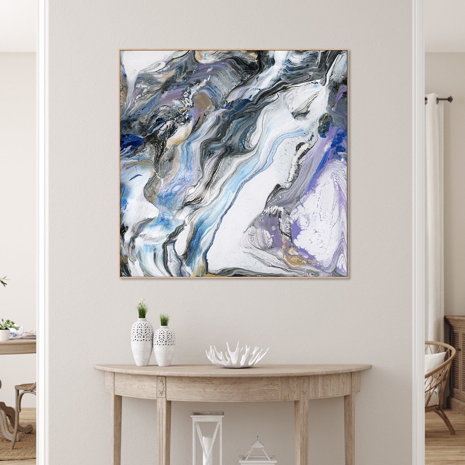 wall-art-print-canvas-poster-framed-Ribbon Flow, Style C-2