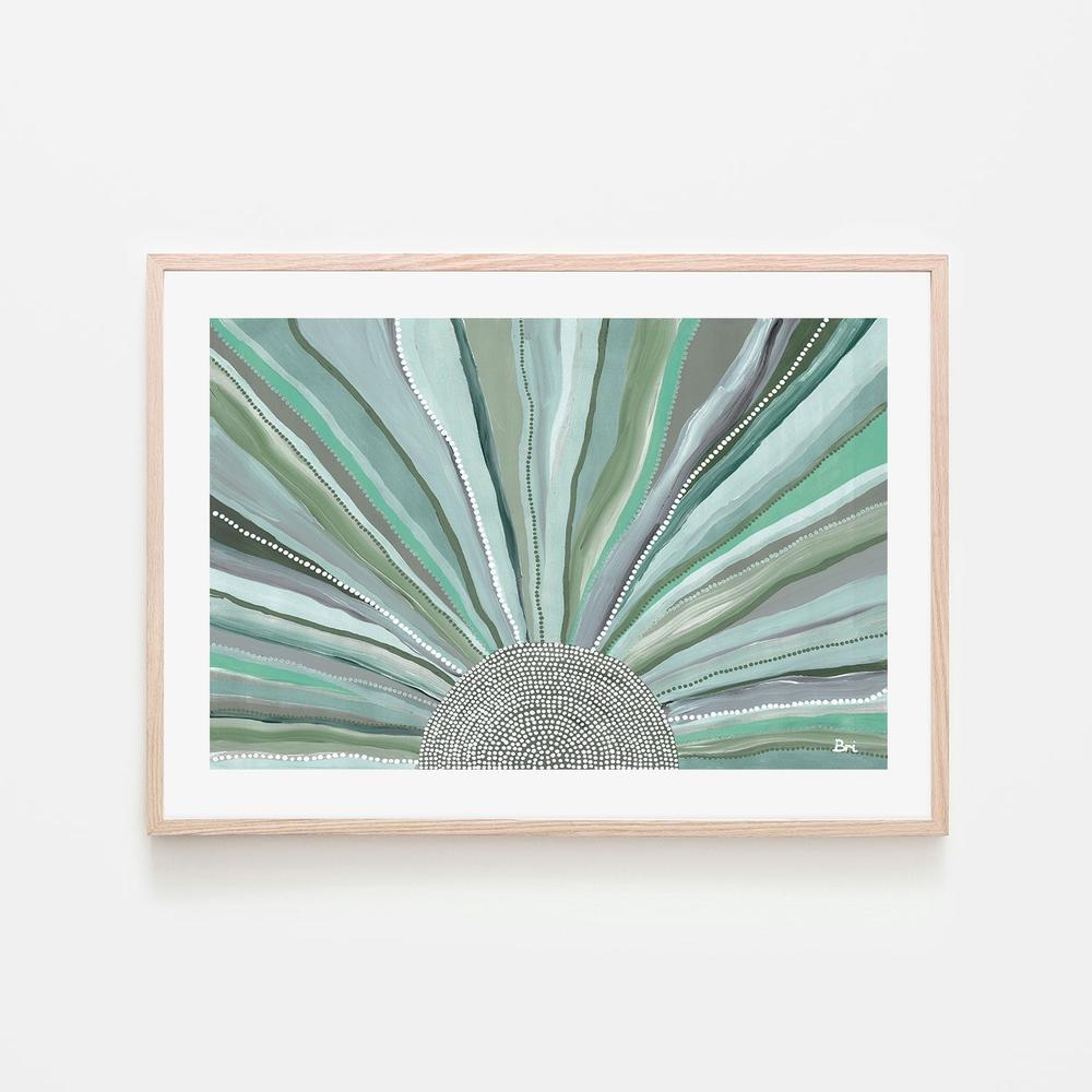 wall-art-print-canvas-poster-framed-Rising Sun, Green Tones , By Bri Chelman-GIOIA-WALL-ART