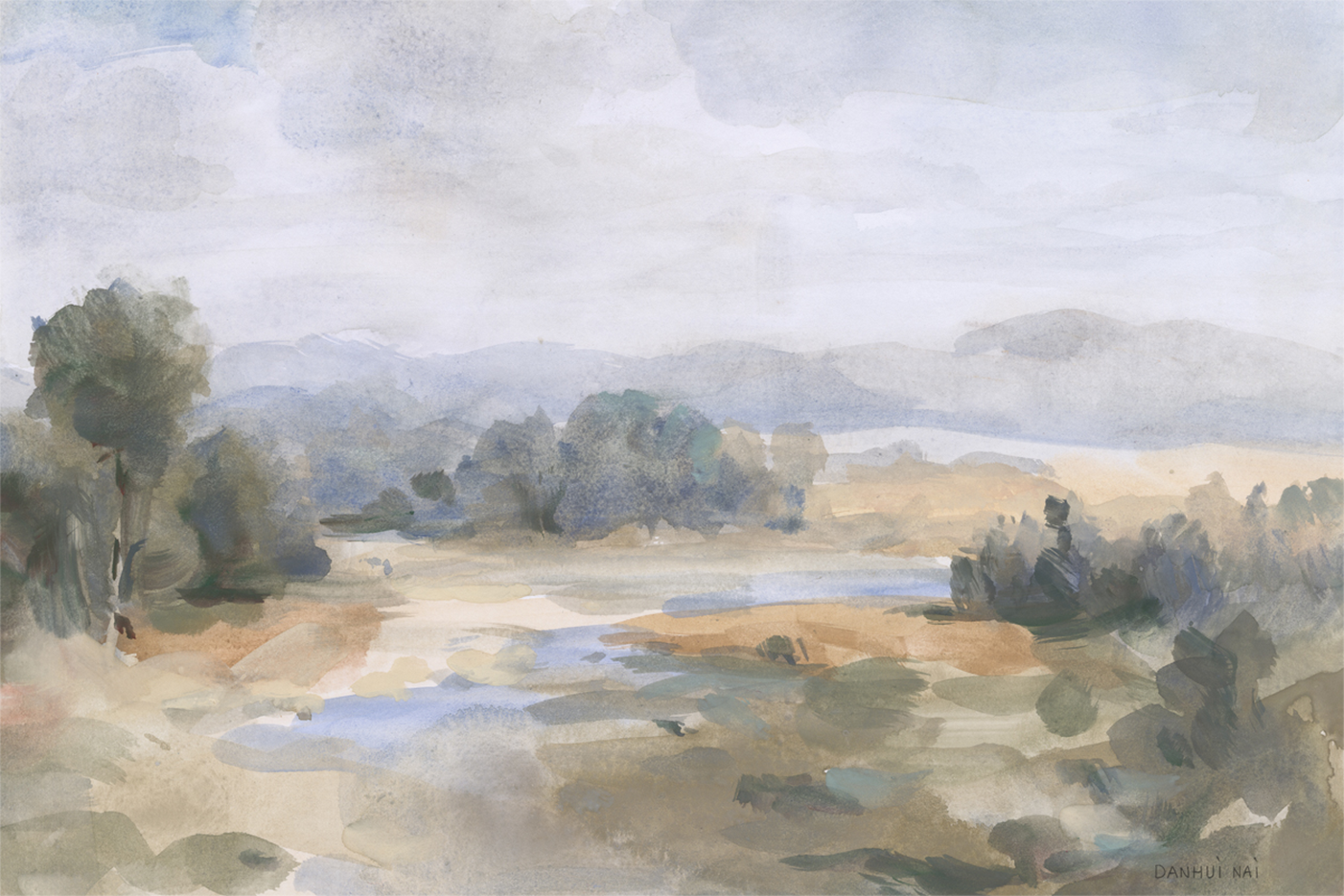 wall-art-print-canvas-poster-framed-River Afternoon, Style A , By Danhui Nai-1