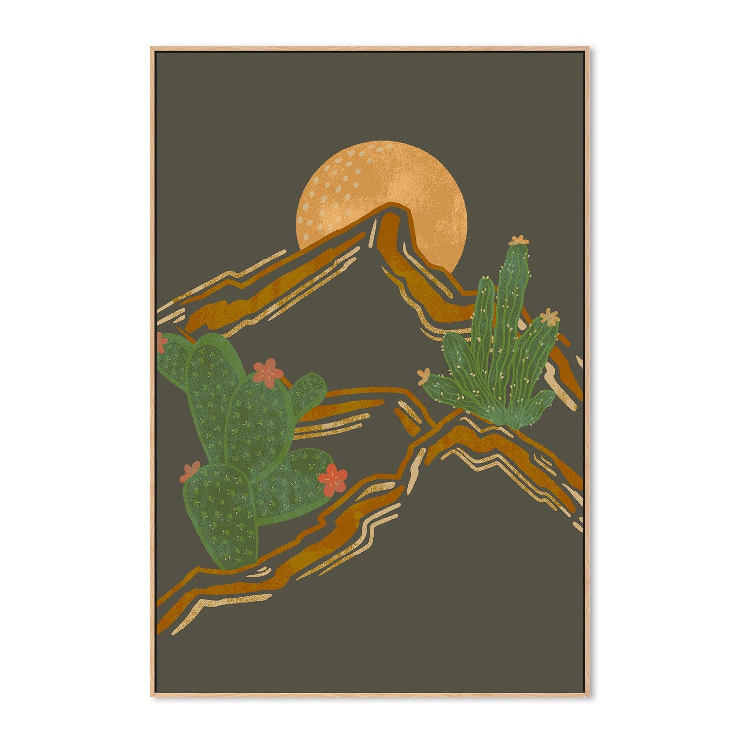 wall-art-print-canvas-poster-framed-Rocky Mountains and Cactus , By Nikita Jariwala-4