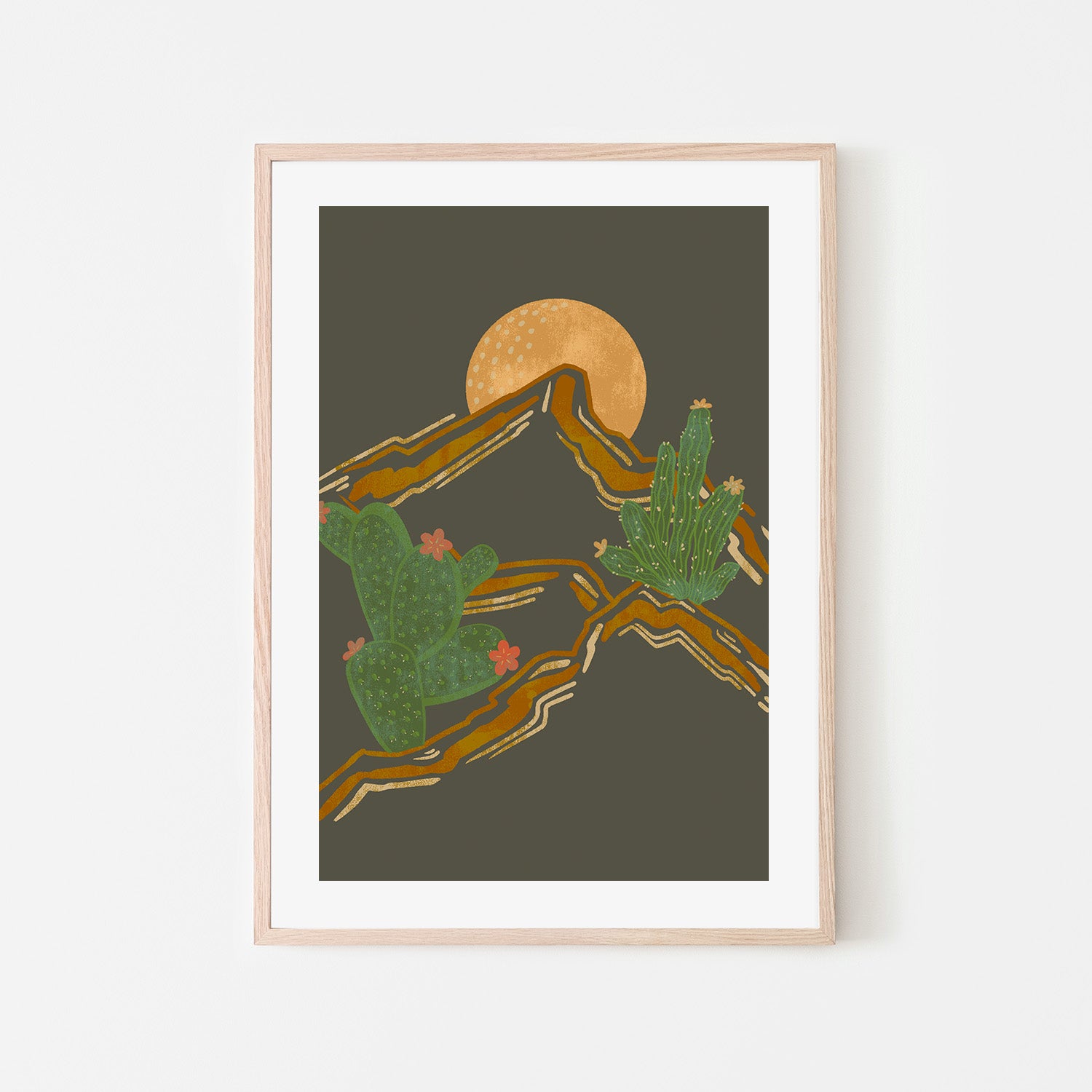 wall-art-print-canvas-poster-framed-Rocky Mountains and Cactus , By Nikita Jariwala-6