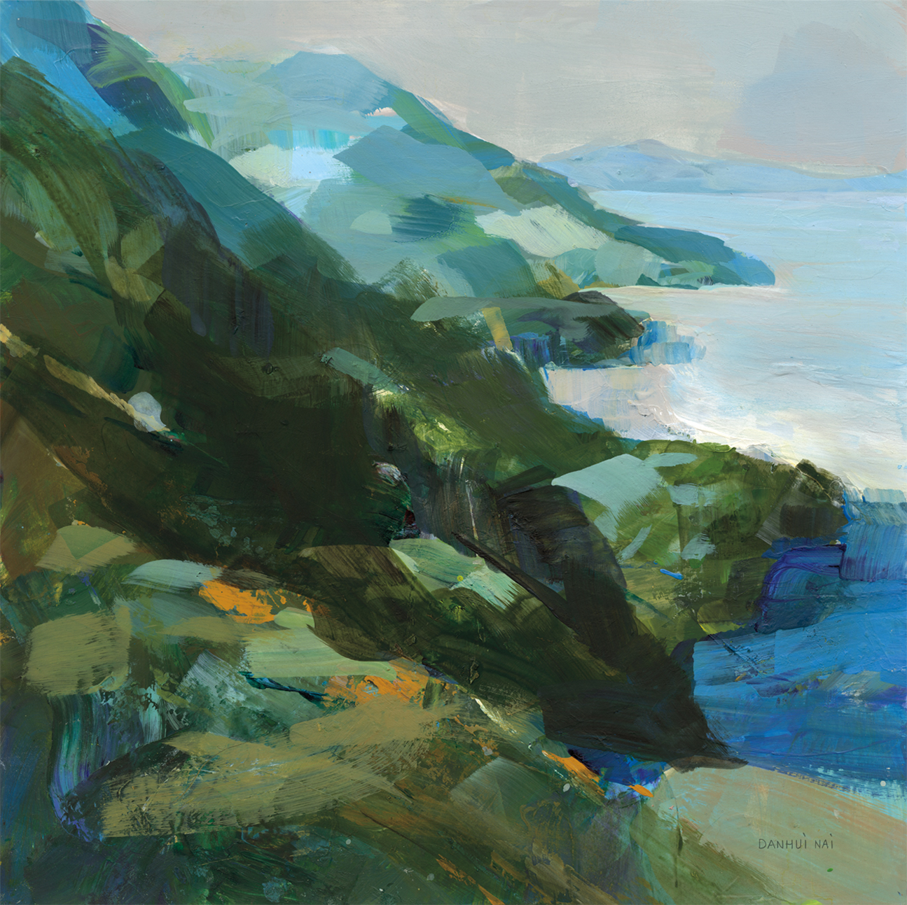 wall-art-print-canvas-poster-framed-Rocky Shoreline, Style A , By Danhui Nai-1