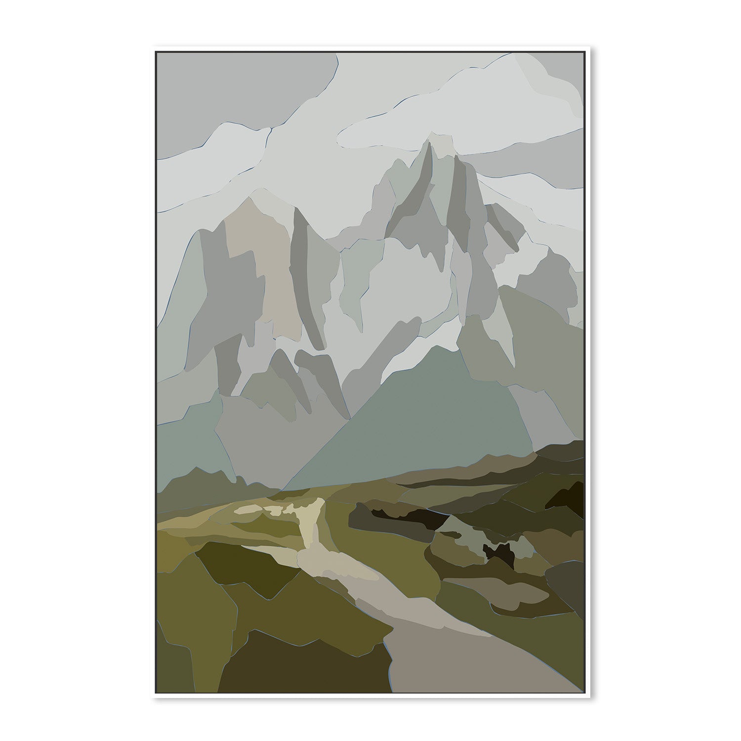 wall-art-print-canvas-poster-framed-Rocky Snowy Mountains , By Nikita Jariwala-5