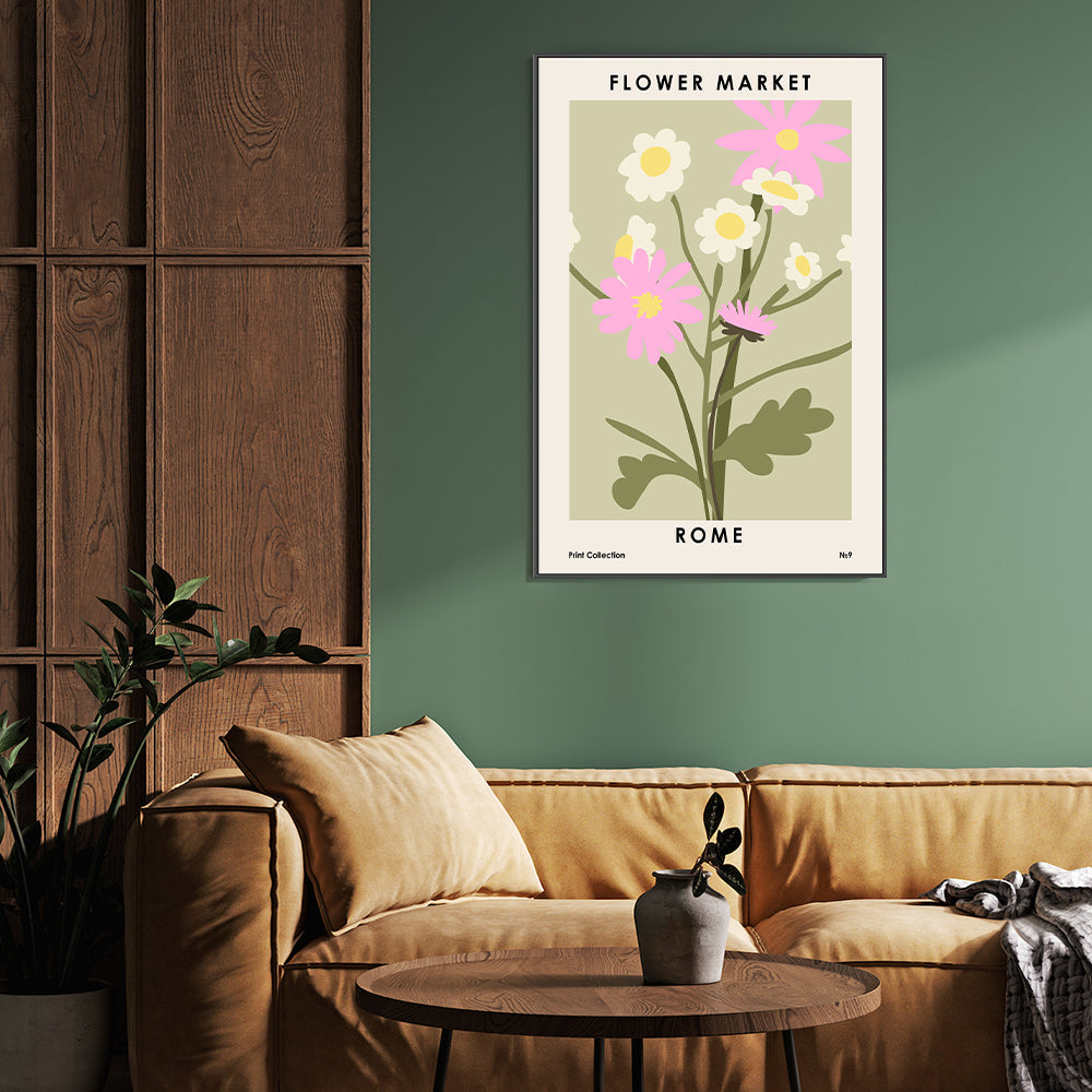 wall-art-print-canvas-poster-framed-Rome Flower Market-GIOIA-WALL-ART