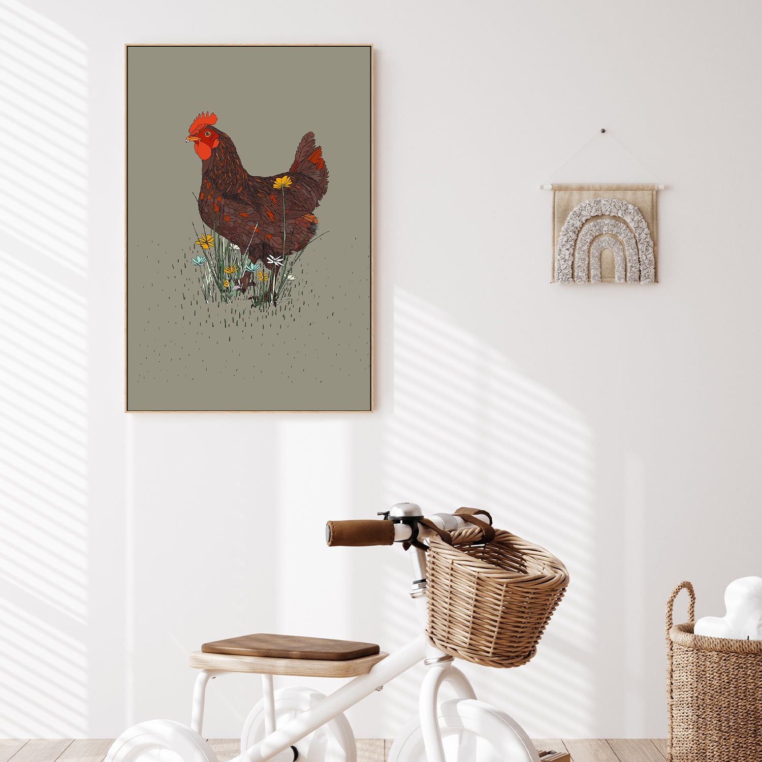 wall-art-print-canvas-poster-framed-Rooster in the Meadow-7